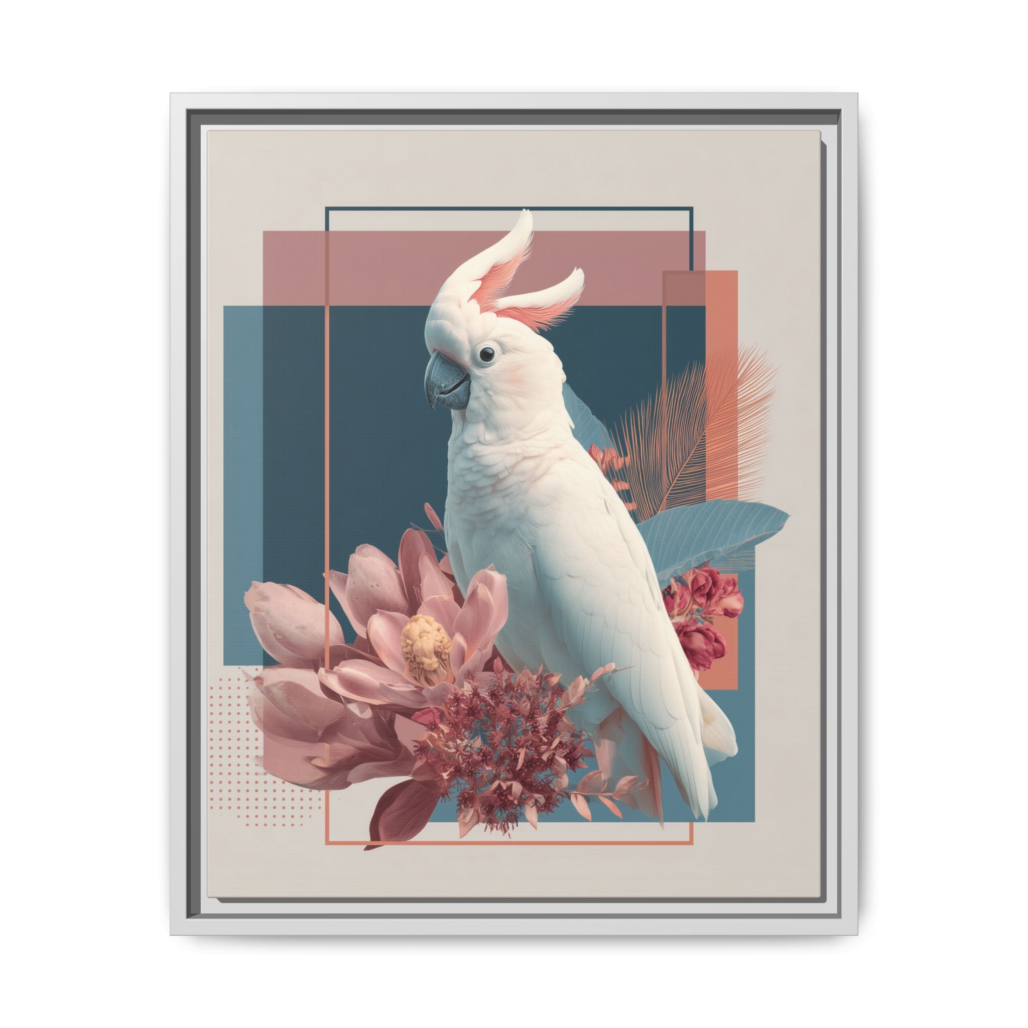 Ethereal Cockatoo: Geometric Wildlife Art, Digital Nature Portrait   |    Custom Orders Available
