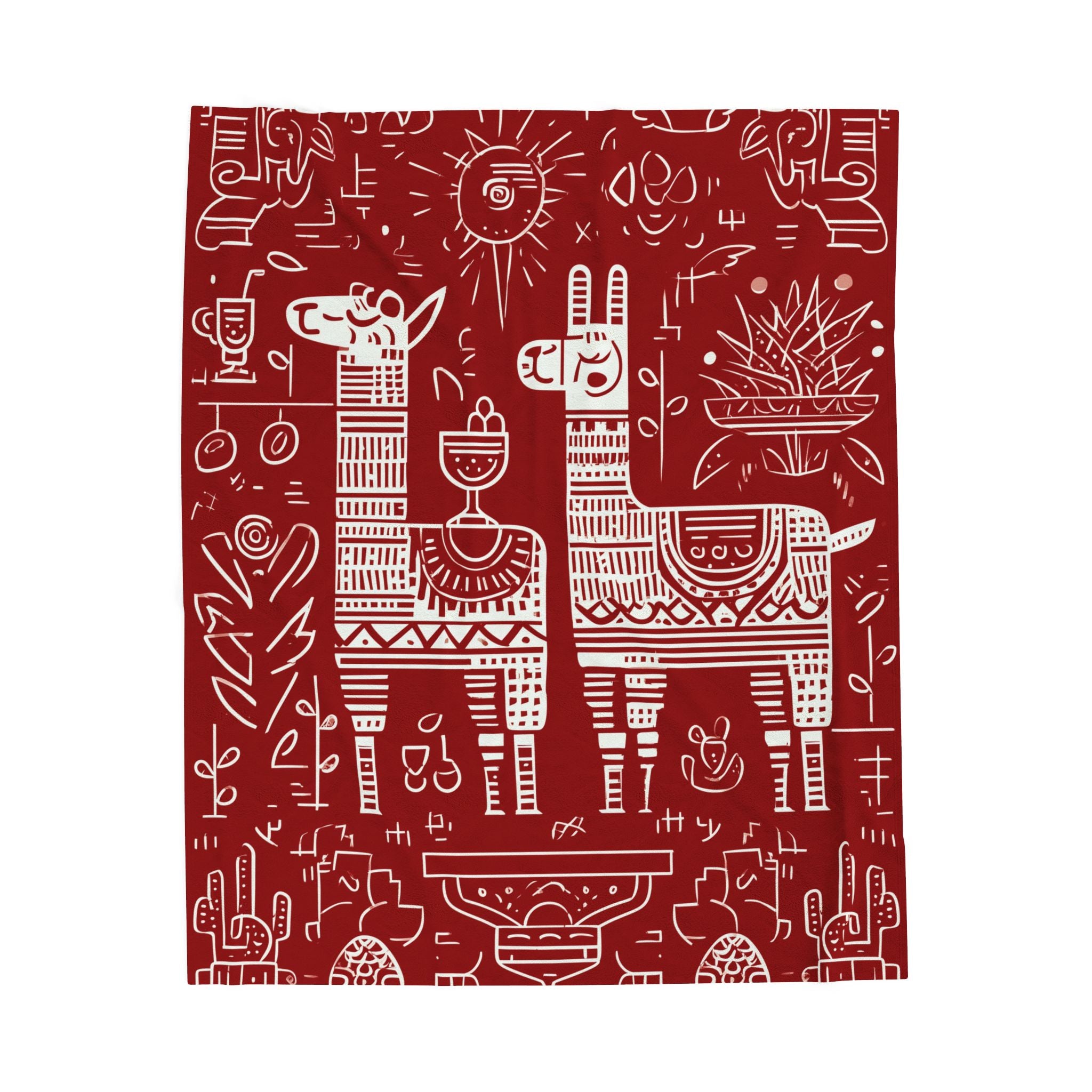 Colorful Llama Peruvian Peru Cusco Plush Blanket, Cozy Home Decor, Unique Gift for Kids, Mexican Fiesta Theme, Perfect for Snuggling