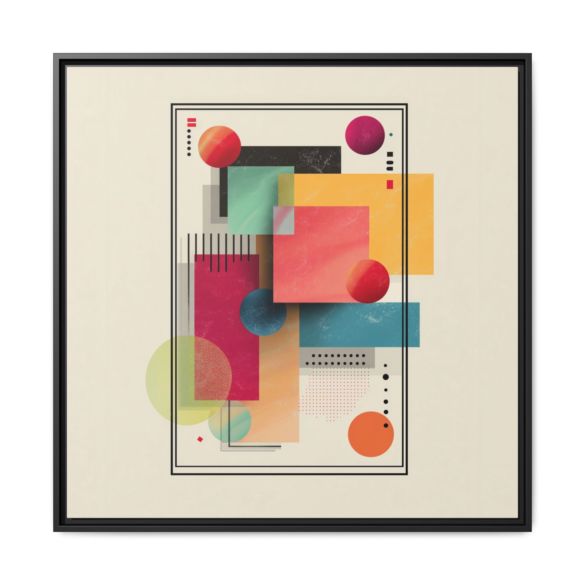 Geometric Harmony: Bauhaus Intersections, Digital Abstract Layers, Contemporary Color Palette   |   Custom Orders Accepted