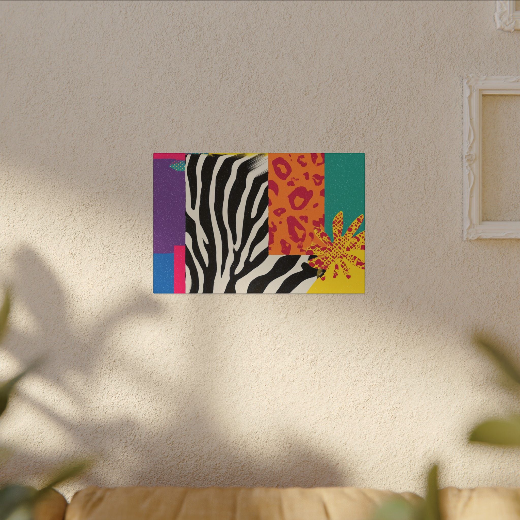 Pop Geometry: Zebra Leopard Fusion, Geometric Color Block, Modern Abstract Design   |   Custom Orders Accepted