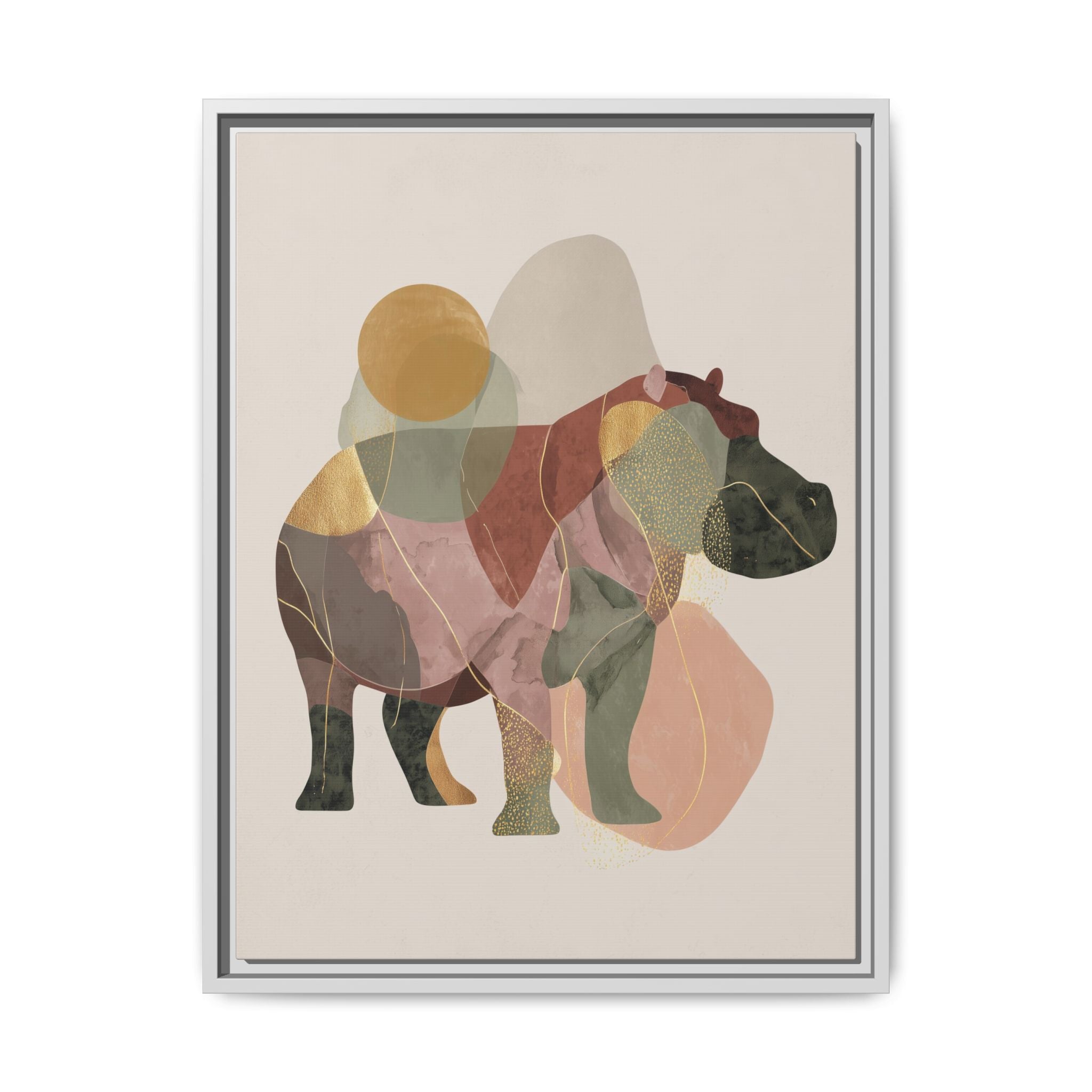 Geometric Harmony: Abstract Hippo Silhouette, Modern Minimalist Animal Art   |    Custom Orders Available