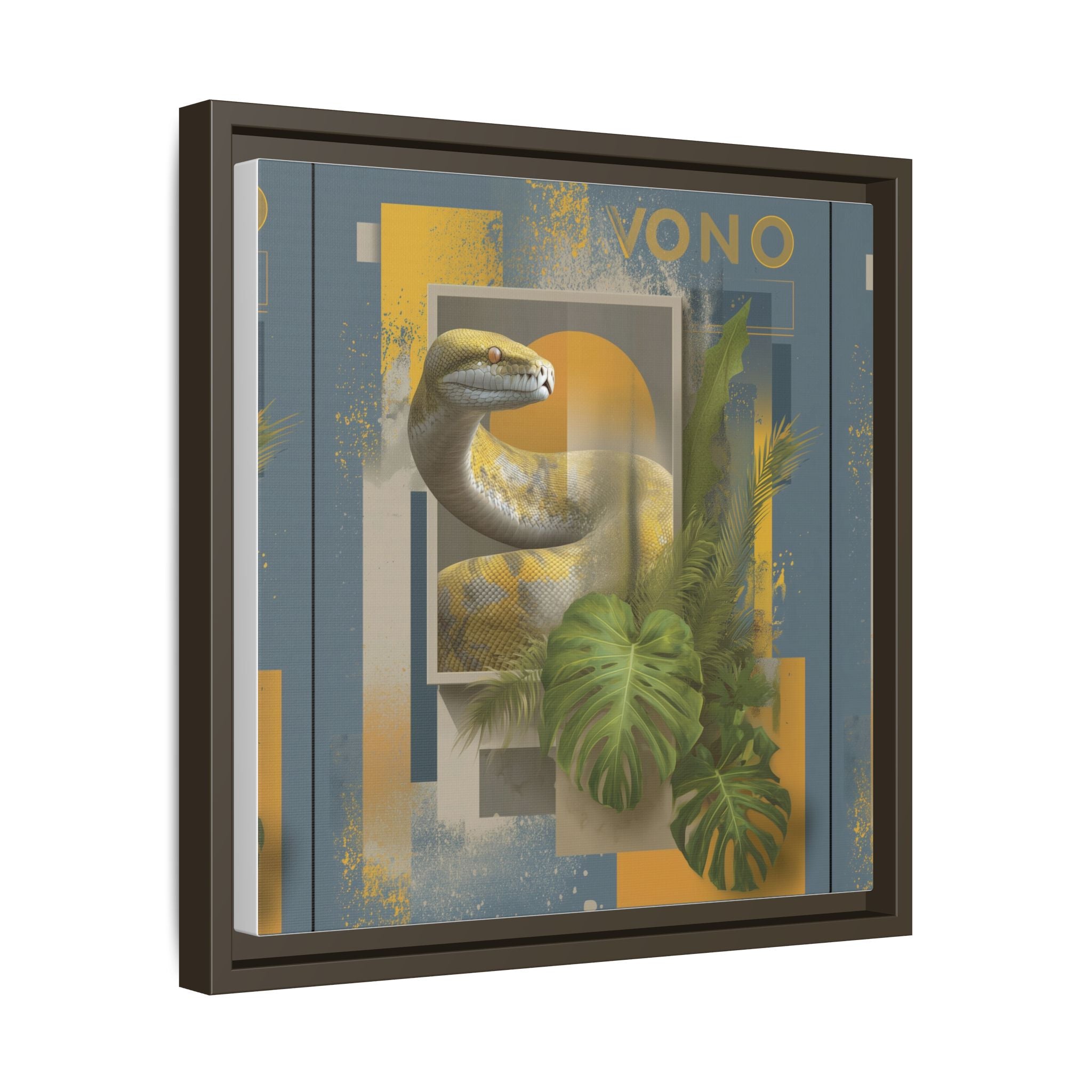 Serpent of Geometric Dimensions: Tropical Vono Design, Abstract Wildlife Art   |  Personalized & Custom Orders Available
