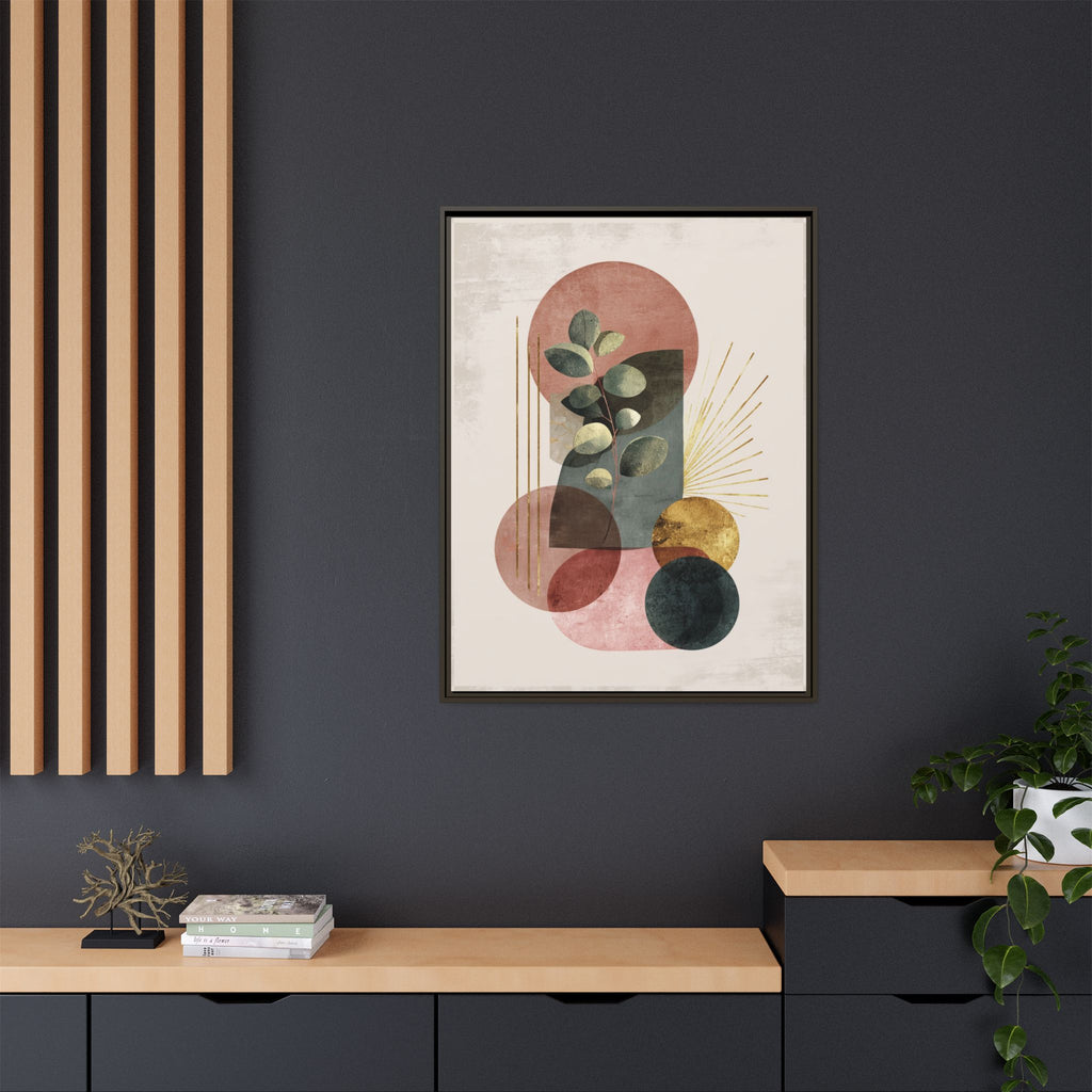 Botanical Geometric Symphony: Eucalyptus Harmony, Metallic Intersections, Modern Earth Tones   |   Custom Orders Accepted