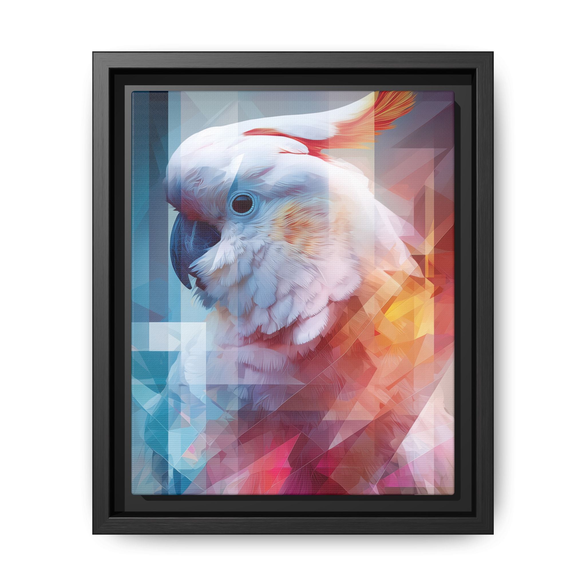 Fractured Cockatoo: Geometric Wildlife Portrait, Low-Poly Digital Art   |    Custom Orders Available