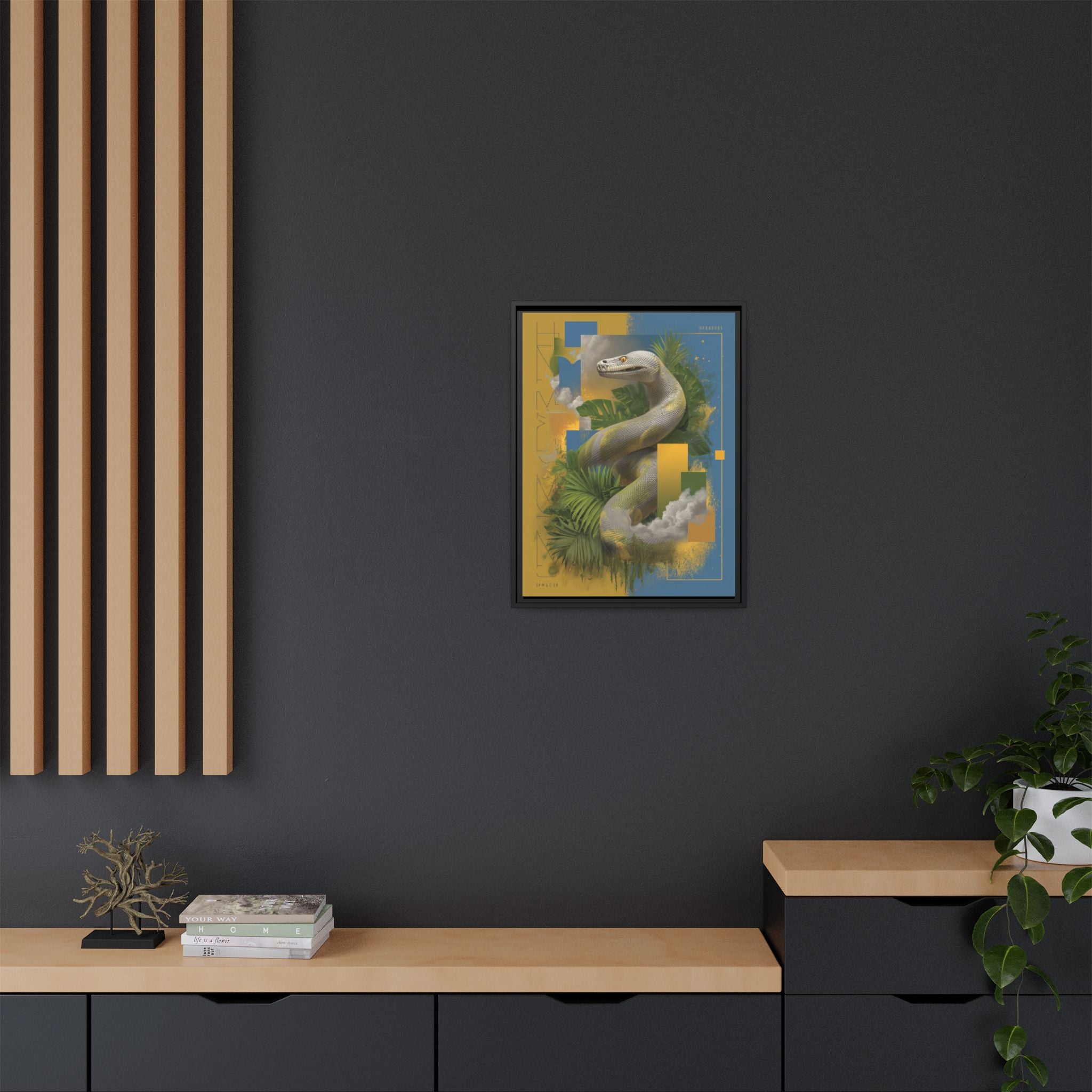 Serpent of Surreal Geometries: Tropical Hyperrealism, Digital Snake Illustration   |    Custom Orders Available