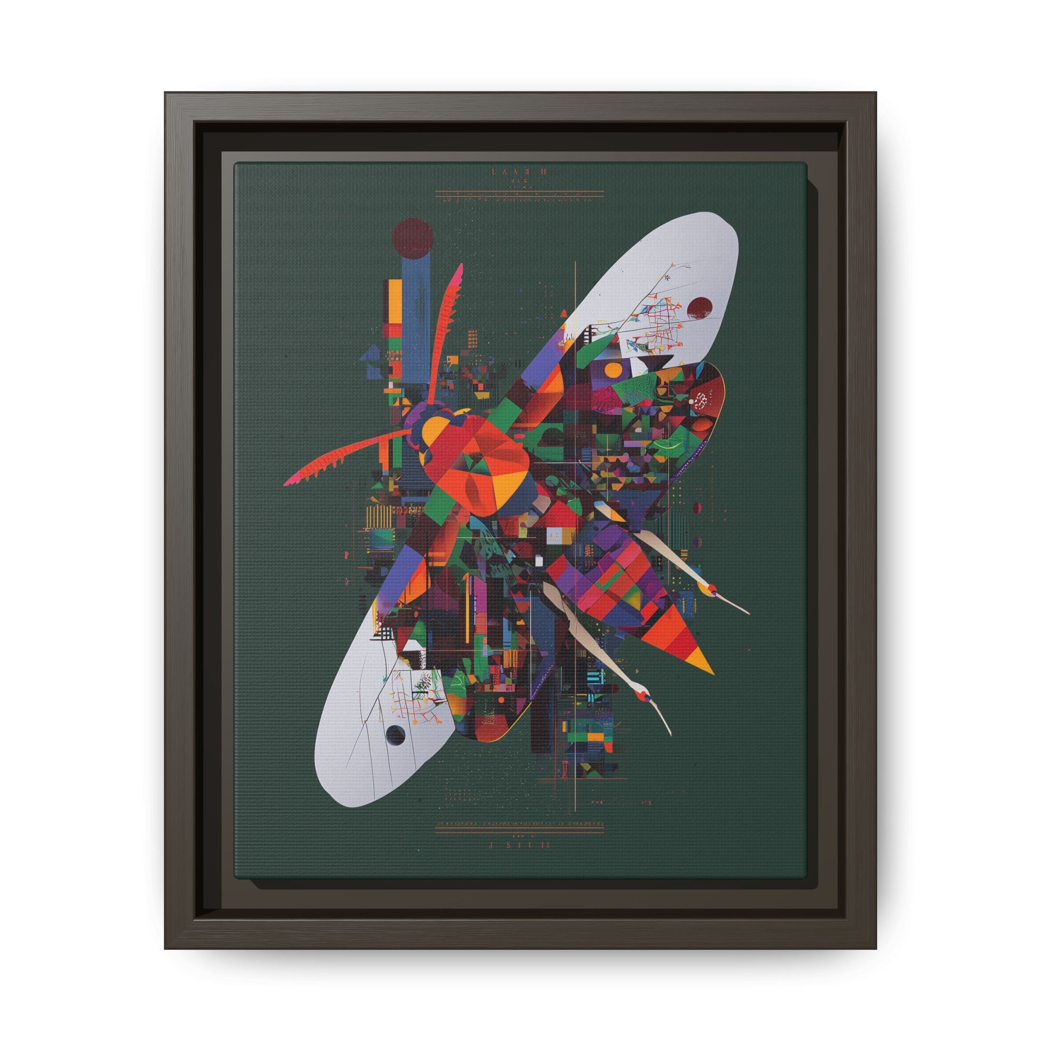 Geometric Metamorphosis Framed Print: Urban Nature Mosaic, Abstract Butterfly Fragments   |  Personalized & Custom Orders Available