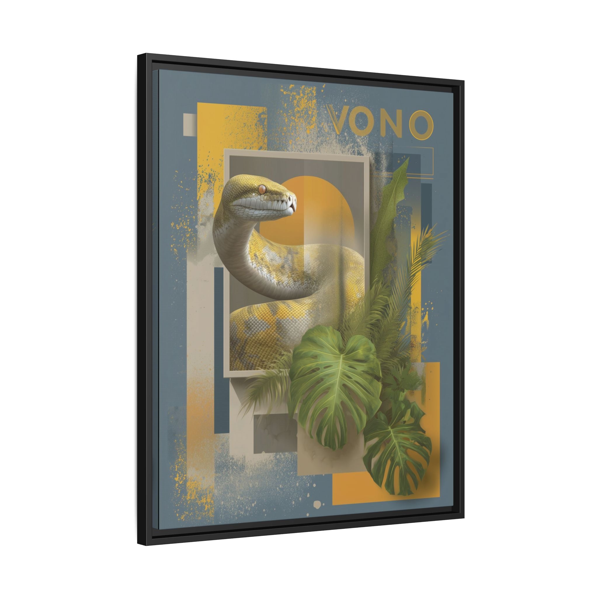 Serpent of Geometric Dimensions: Tropical Vono Design, Abstract Wildlife Art   |  Personalized & Custom Orders Available