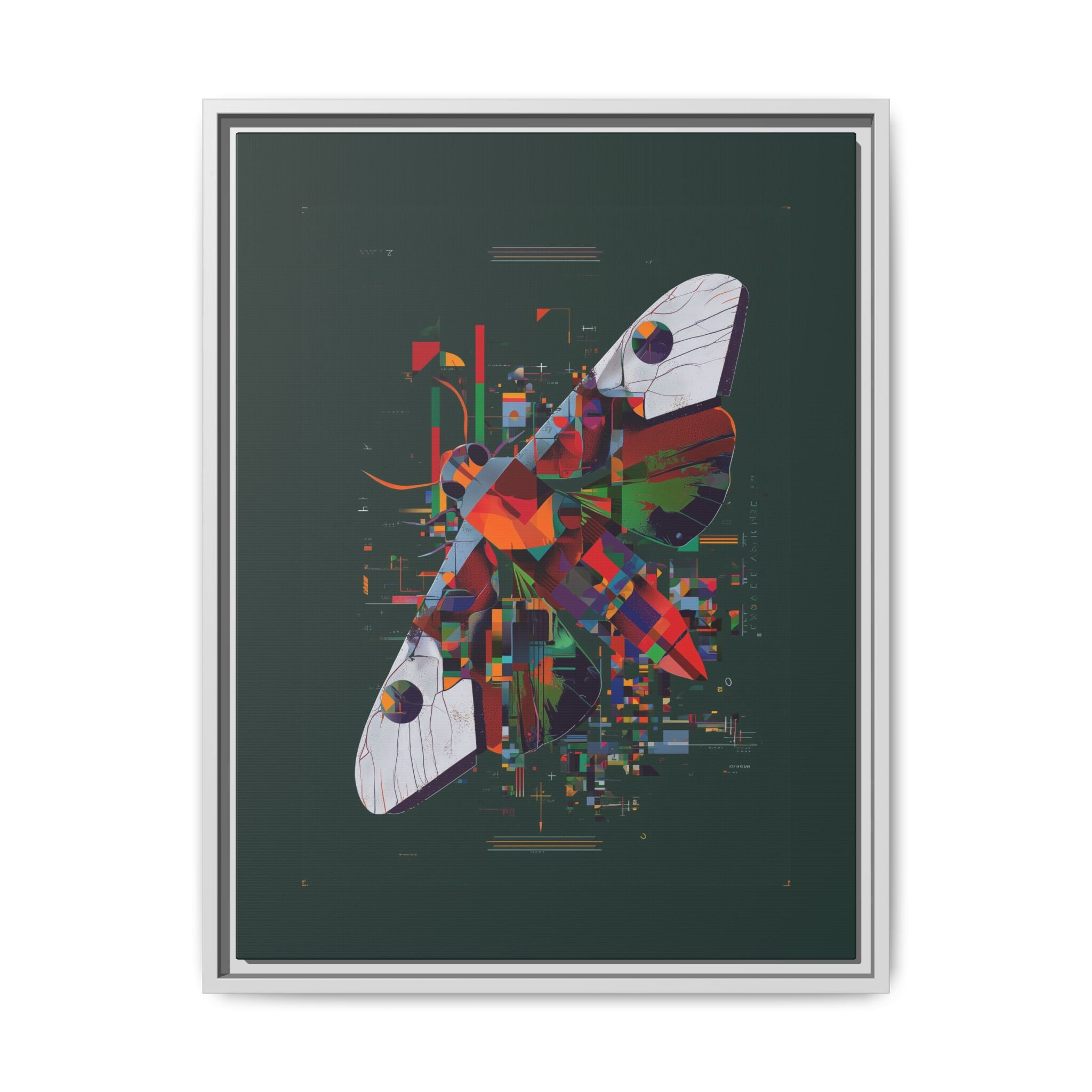 Digital Metamorphosis Framed Print: Geometric Butterfly Abstrac, Cubist Technological   |  Personalized & Custom Orders Available