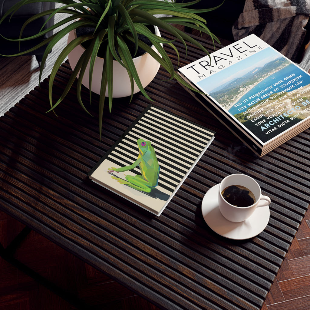 Personalized Geometric Frog Portrait Journal, Modern Minimalist Illustration Personalized Journal   |     Custom Orders Accepted