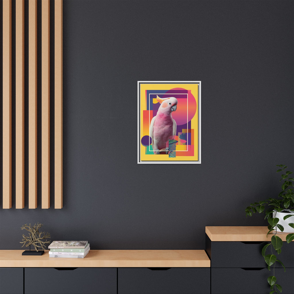 Geometric Cockatoo Composition: Moluccan Parrot Portrait, Modern Abstract Design   |    Custom Orders Available