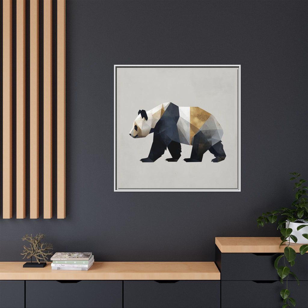Geometric Panda: Low-Poly Digital Art, Metallic Contemporary Design   |  Personalized & Custom Orders Available