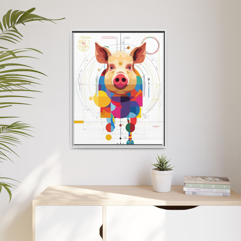 Geometric Pig: Digital Cubist Portrait, Mathematical Animal Abstraction   |    Custom Orders Available