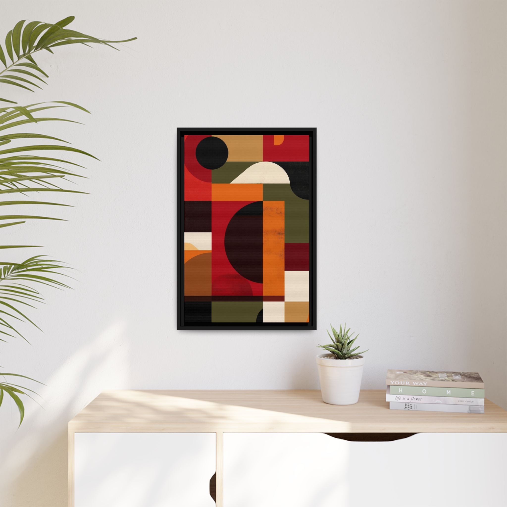 Geometric Convergence: Abstract Bauhaus Design, Constructivist Color Blocks, Architectural Art Composition   |   Custom Orders Accepted