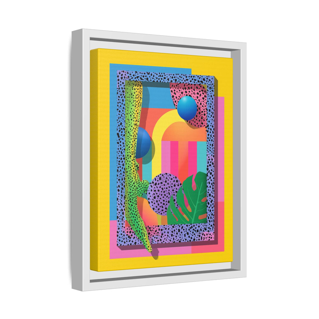 Geometric Rhythms: Abstract Layers of Color, Dimensional Shapes and Tropical Elements, Vibrant Modern Art Composition   |   Custom Orders