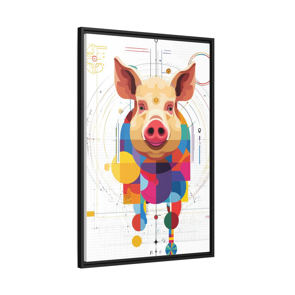 Geometric Pig: Digital Cubist Portrait, Mathematical Animal Abstraction   |    Custom Orders Available