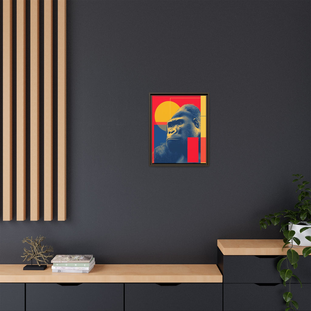 Primal Geometry: Gorilla Portrait in Blue and Yellow, Pop Art Graphic Design   |  Personalized & Custom Orders Available