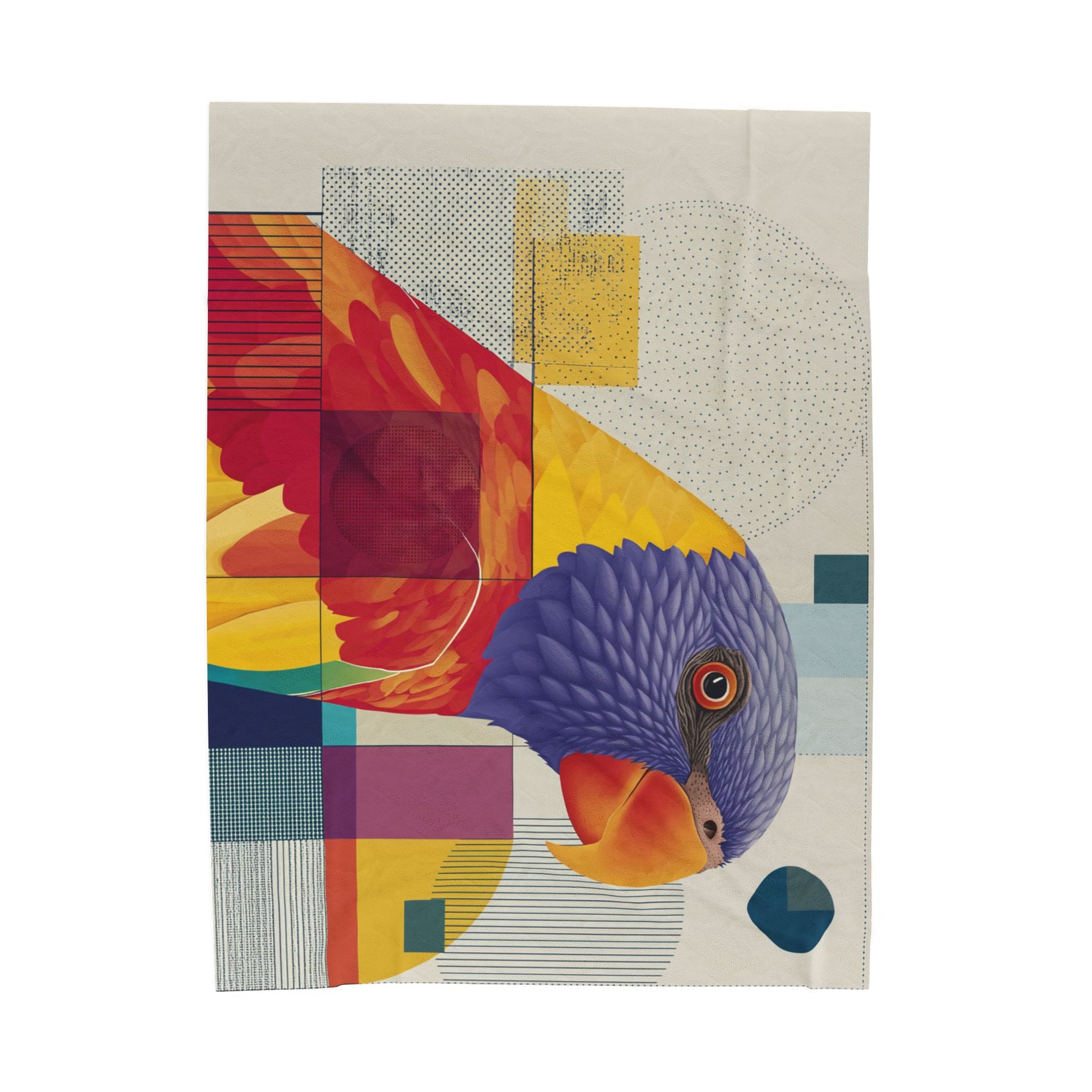 Chromatic Parrot Quilt Cover, Doona Cover, Duvet : Geometric Prismatic Design, Modern Cubist Illustration   |    Custom Orders Available