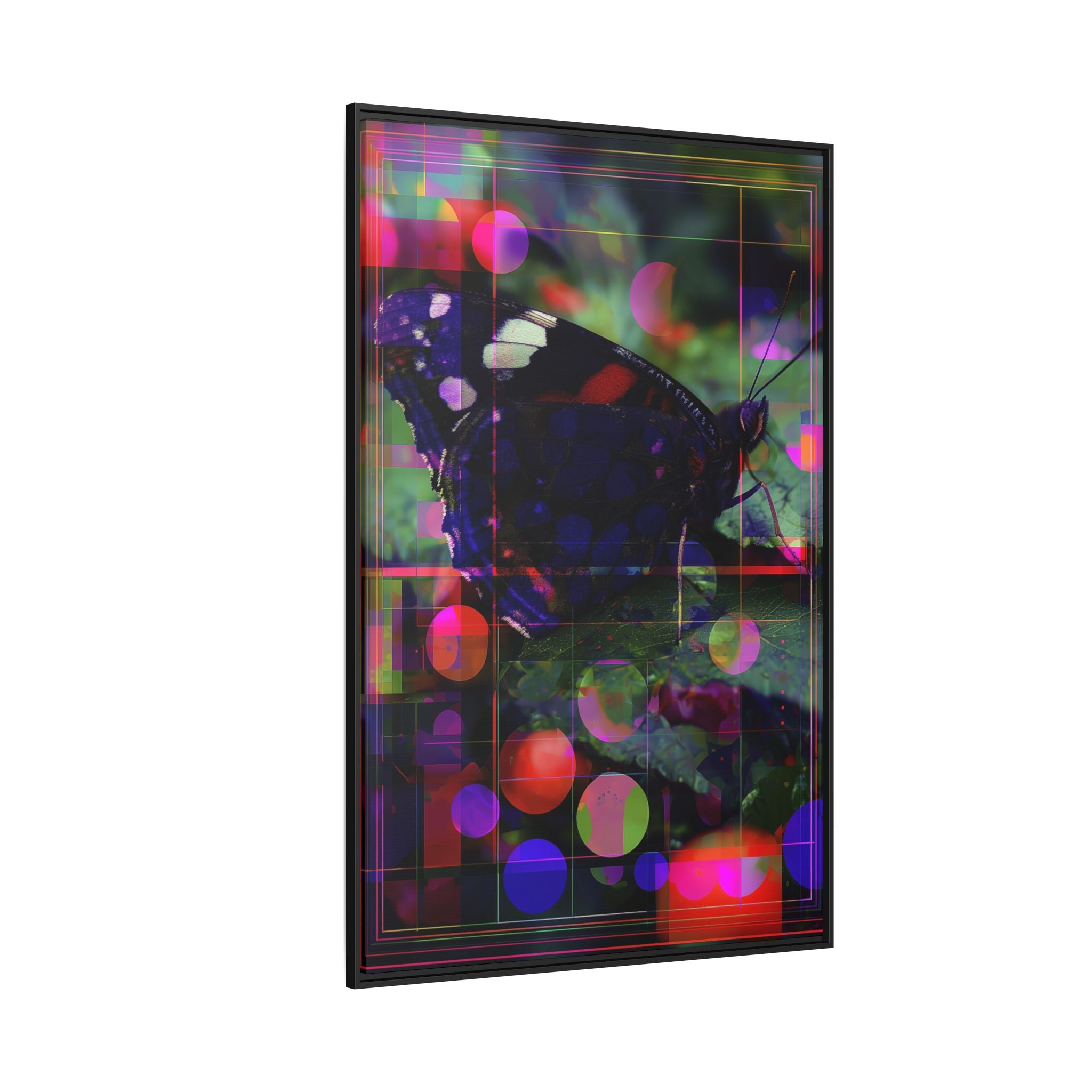 Geometric Butterfly Framed Print: Digital Glitch Butterfly Art, Geometric Nature Photography   |  Personalized & Custom Orders Available