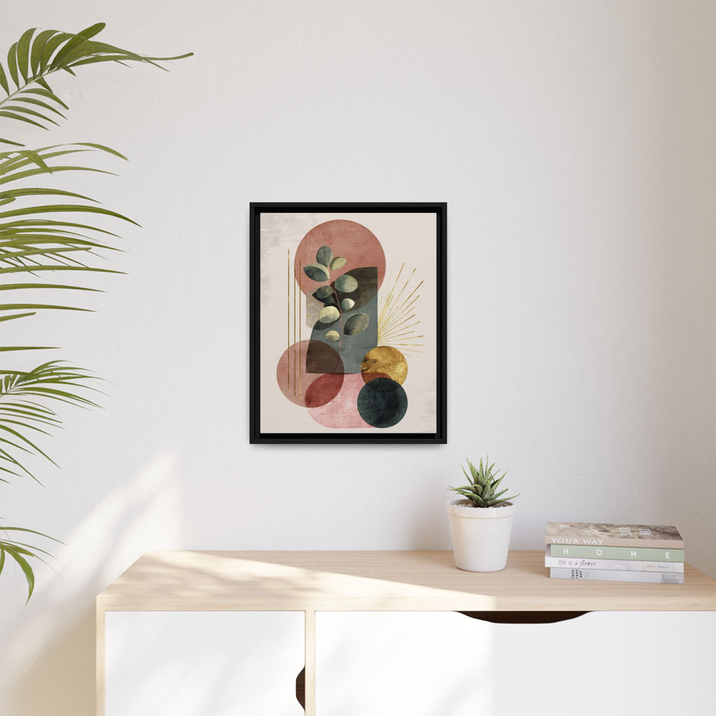 Botanical Geometric Symphony: Eucalyptus Harmony, Metallic Intersections, Modern Earth Tones   |   Custom Orders Accepted