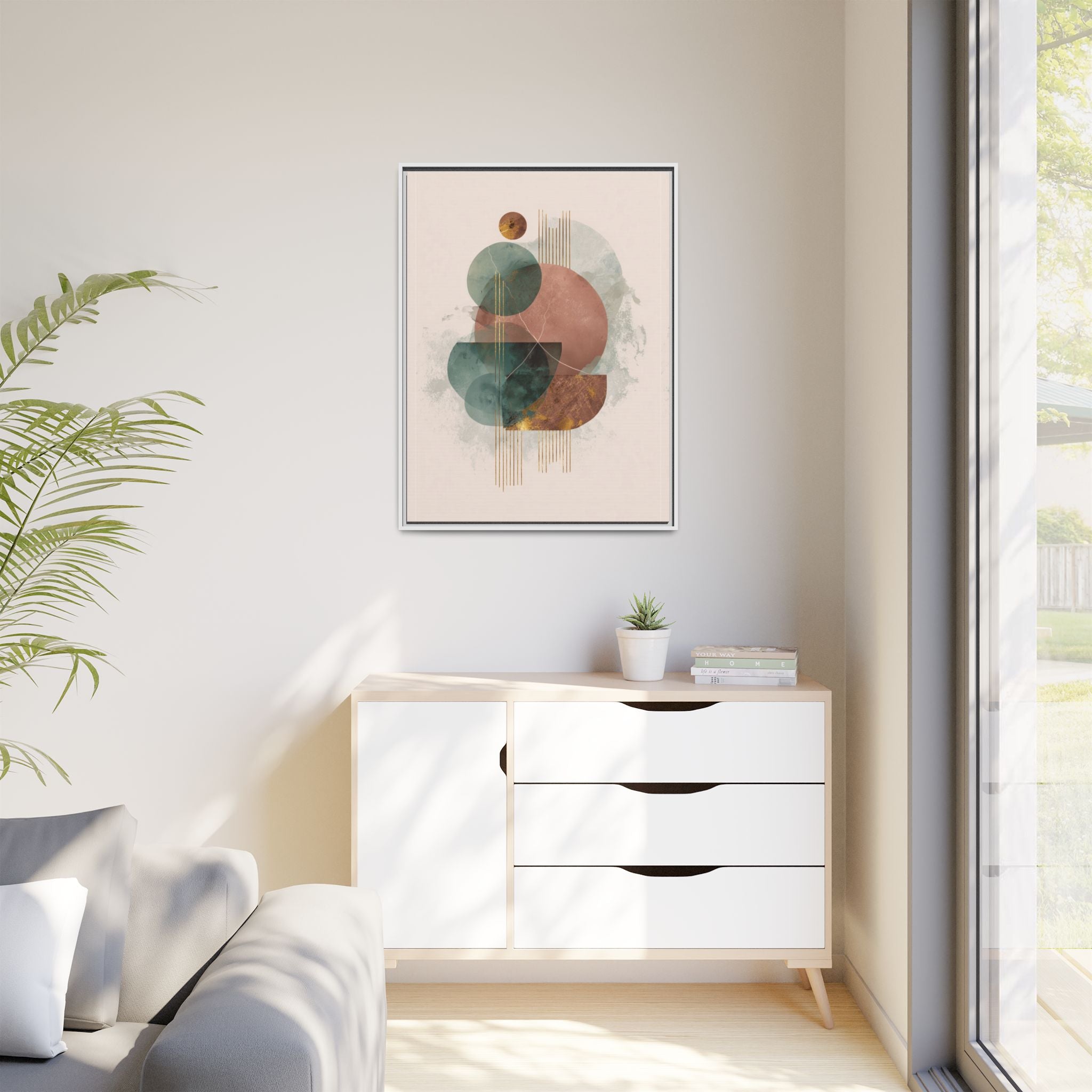Translucent Geometries: Abstract Circles, Mid-Century Minimalism, Watercolor Layers   |   Custom Orders Accepted