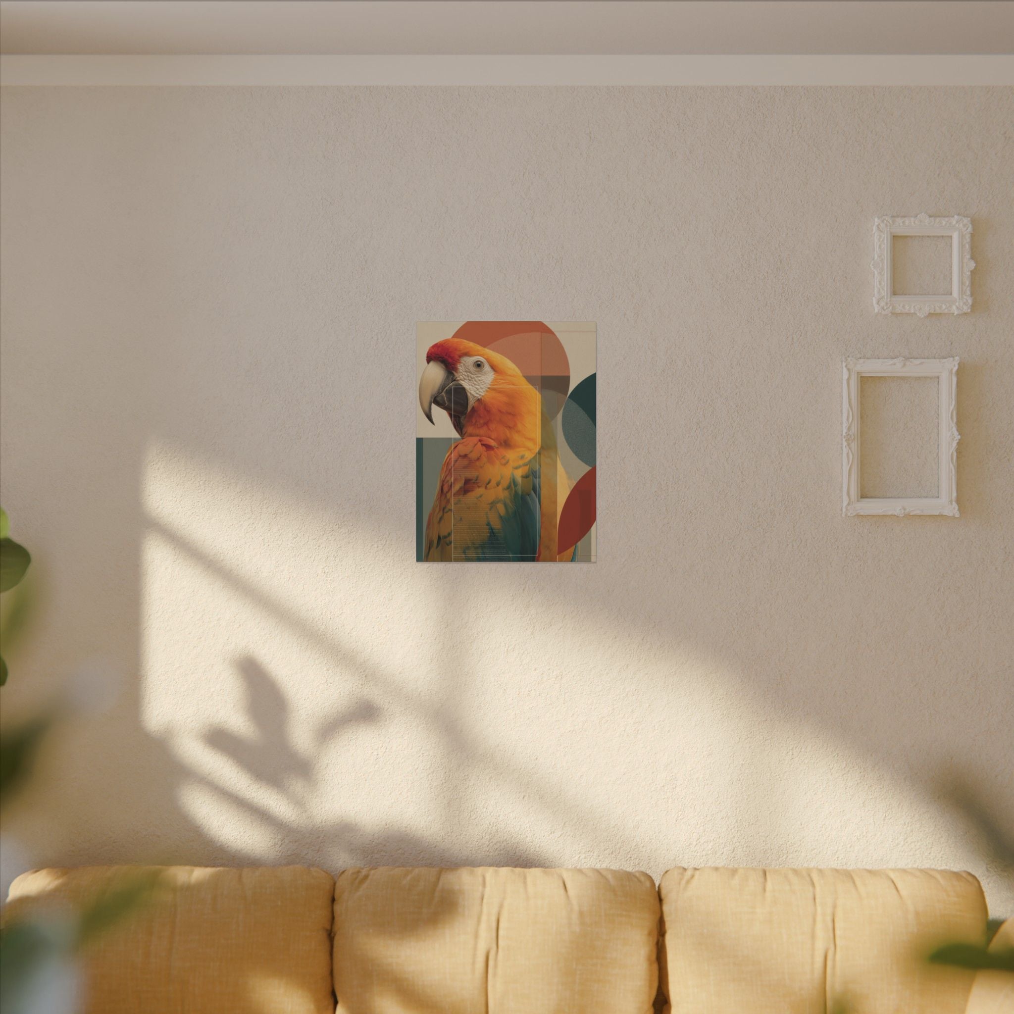 Geometric Macaw Portrait: Vibrant Avian Design, Modern Graphic Art Style   |    Custom Orders Available