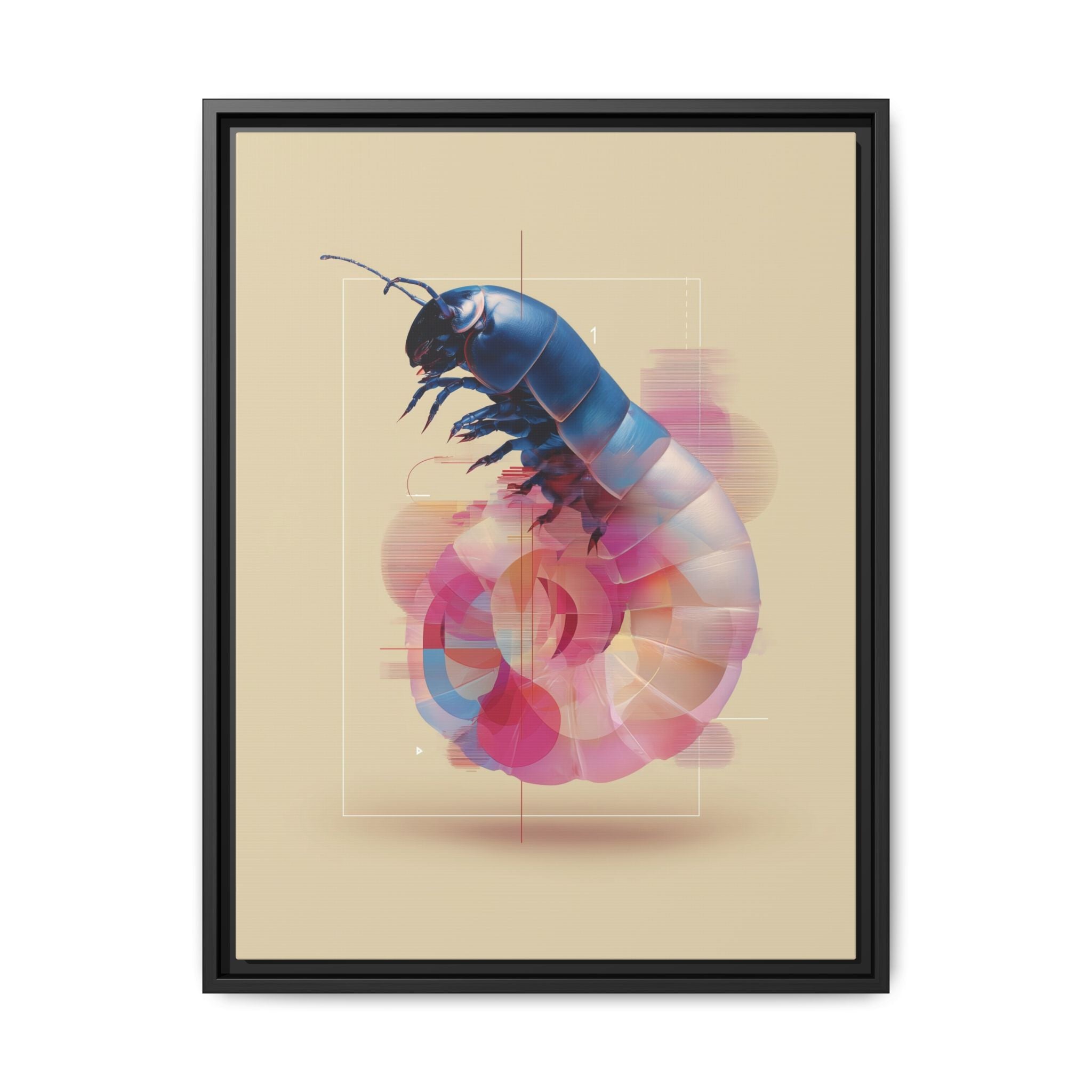 Exoskeleton Enigma: Digital Glitch Isopod, Metallic Crustacean Portrait   |  Personalized & Custom Orders Available