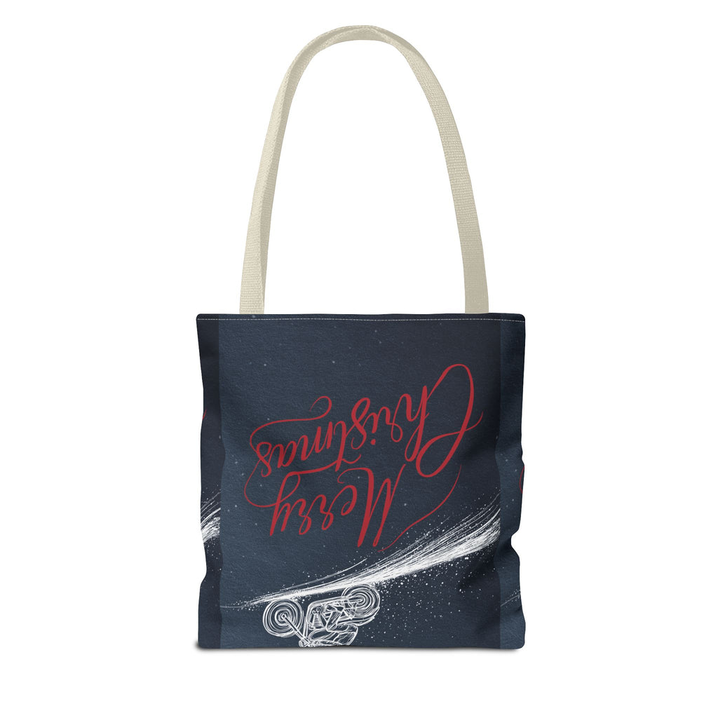 Motorbike Riding Dad Christmas Tote Bag (AOP)
