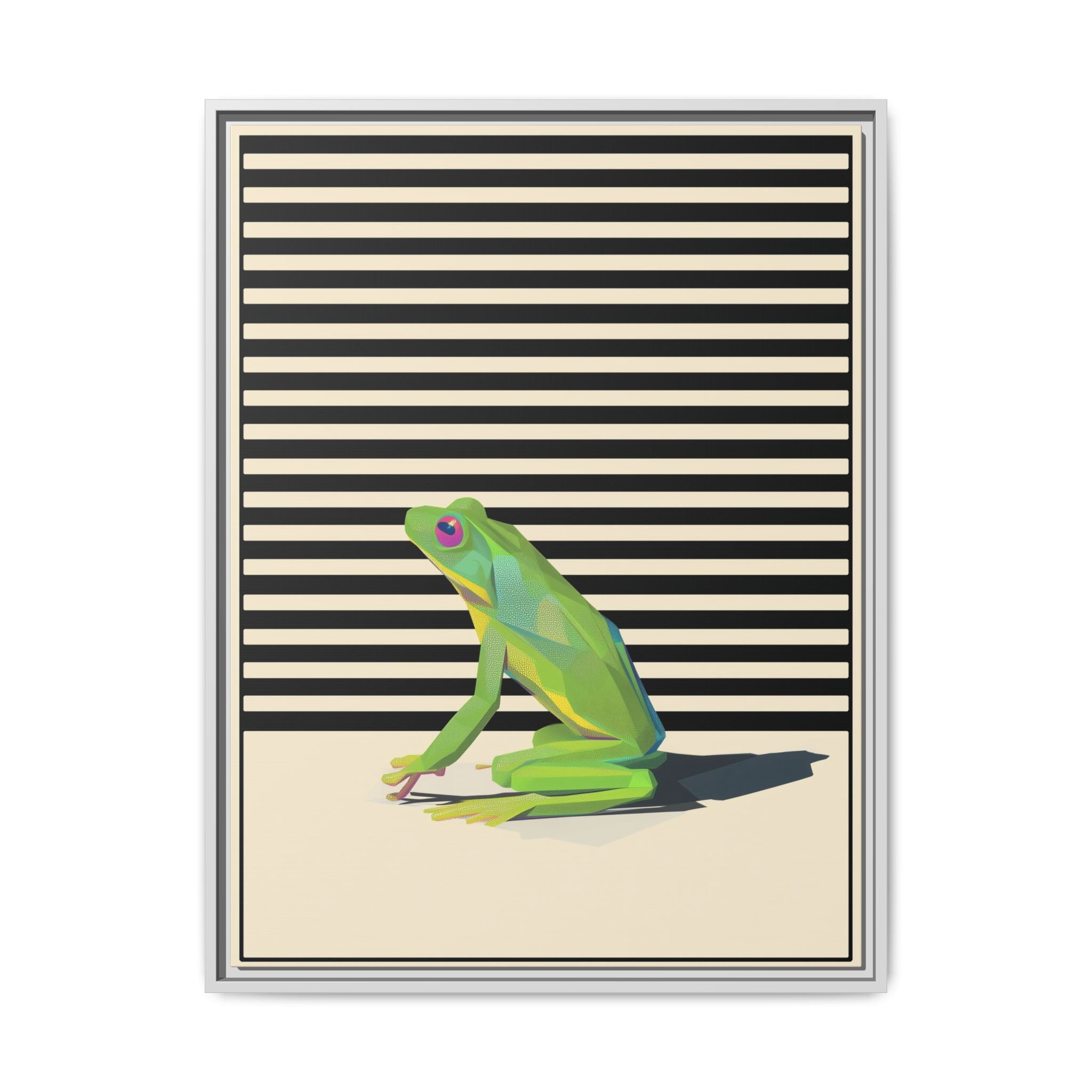 Geometric Frog Persona: Modern Wildlife Illustration, Vibrant Graphic Design   |  Personalized & Custom Orders Available