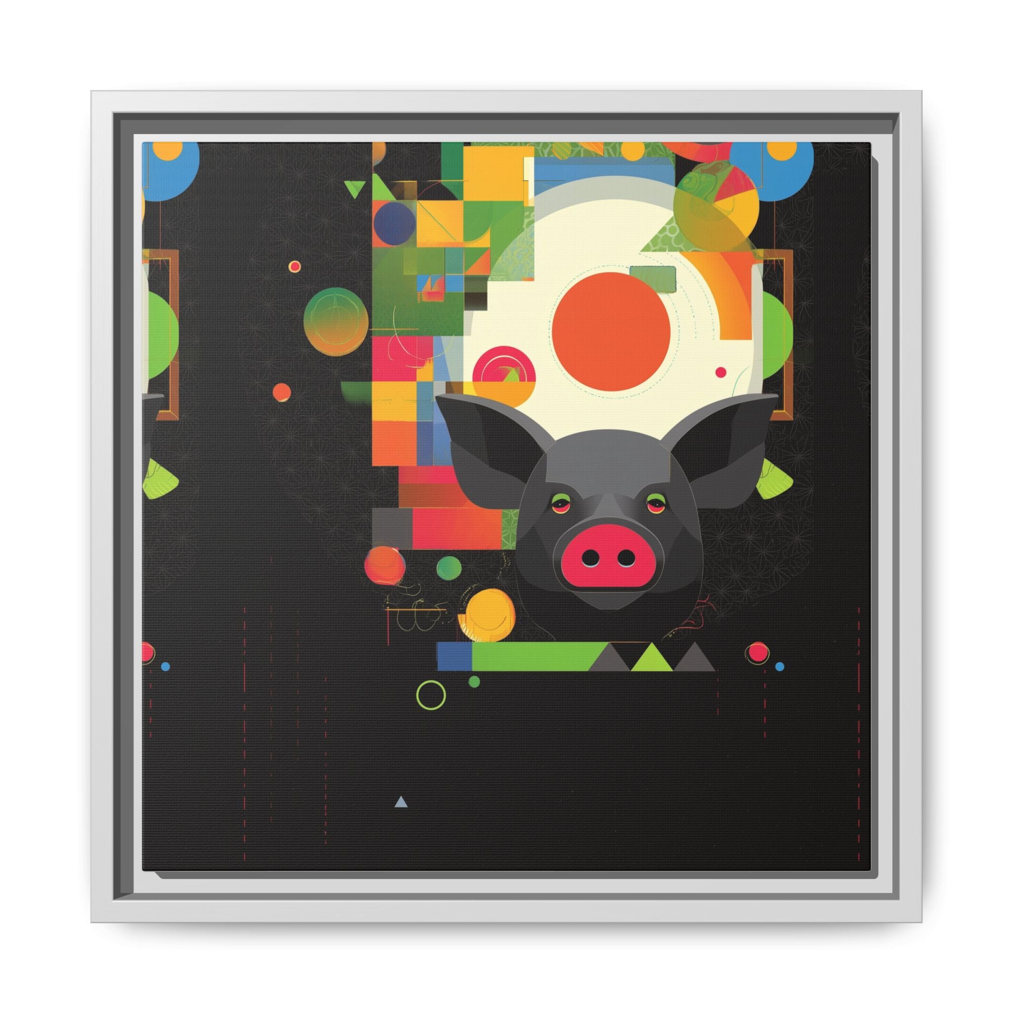 Prismatic Porcine: Geometric Digital Art, Cubist Pop Pig Portrait   |  Personalized & Custom Orders Available