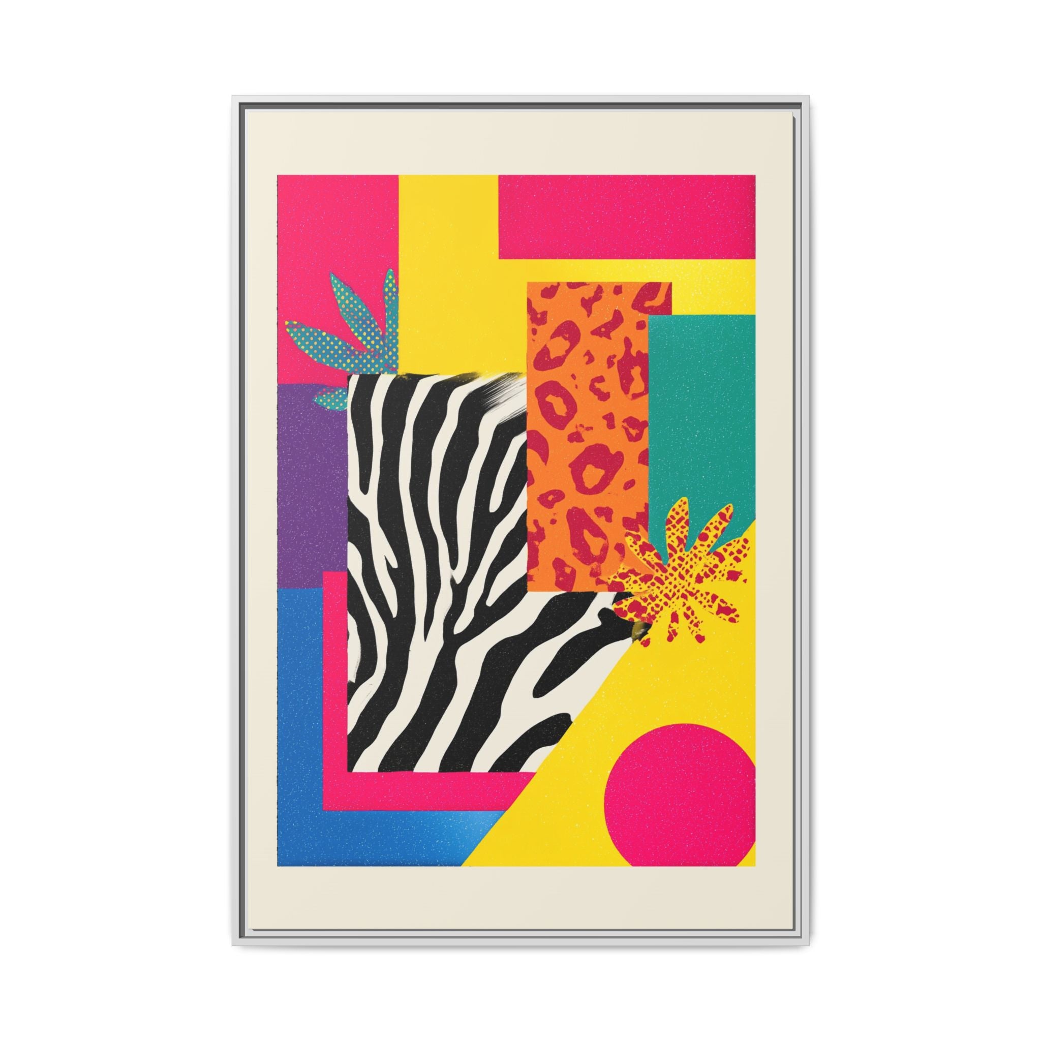 Zebra Stripes & Leopard Spots: 80s Pop Art Design, Memphis Style Graphic, Geometric Color Block Pattern   |   Custom Orders Accepted