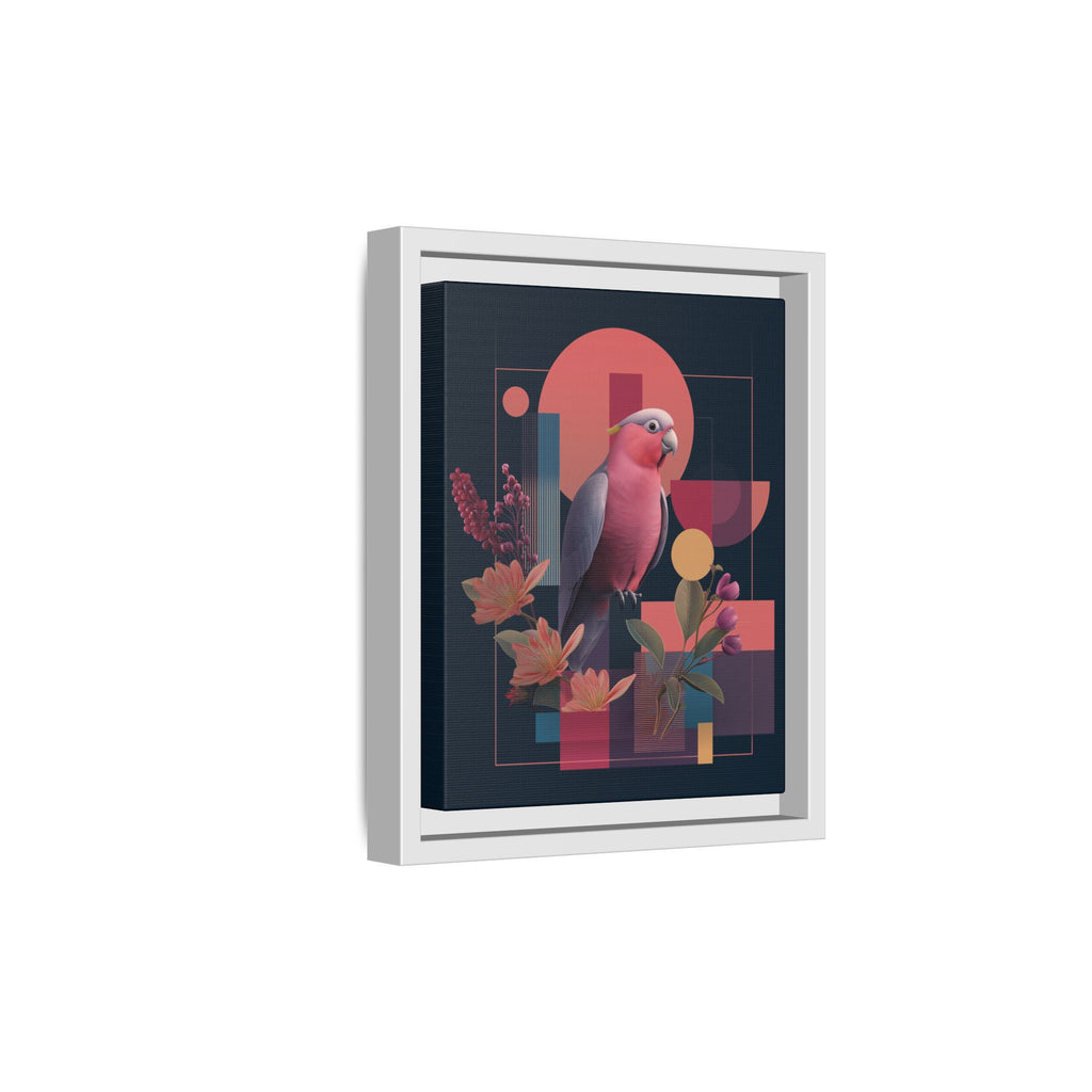 Galah Geometric Framed Print : Stylized Digital Cockatoo Portrait, Contemporary Abstract Botanical    |   Custom Orders Accepted