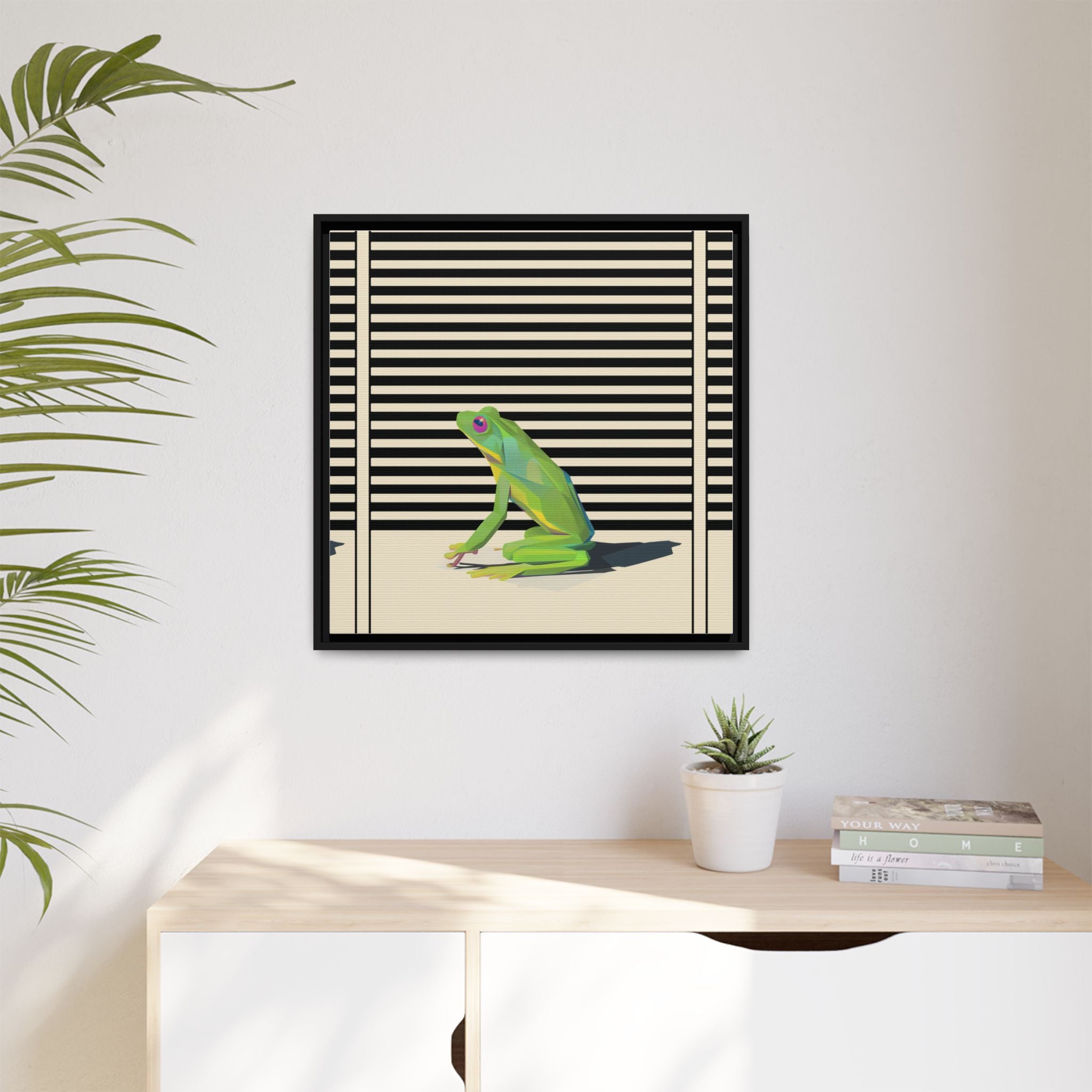 Geometric Frog Persona: Modern Wildlife Illustration, Vibrant Graphic Design   |  Personalized & Custom Orders Available