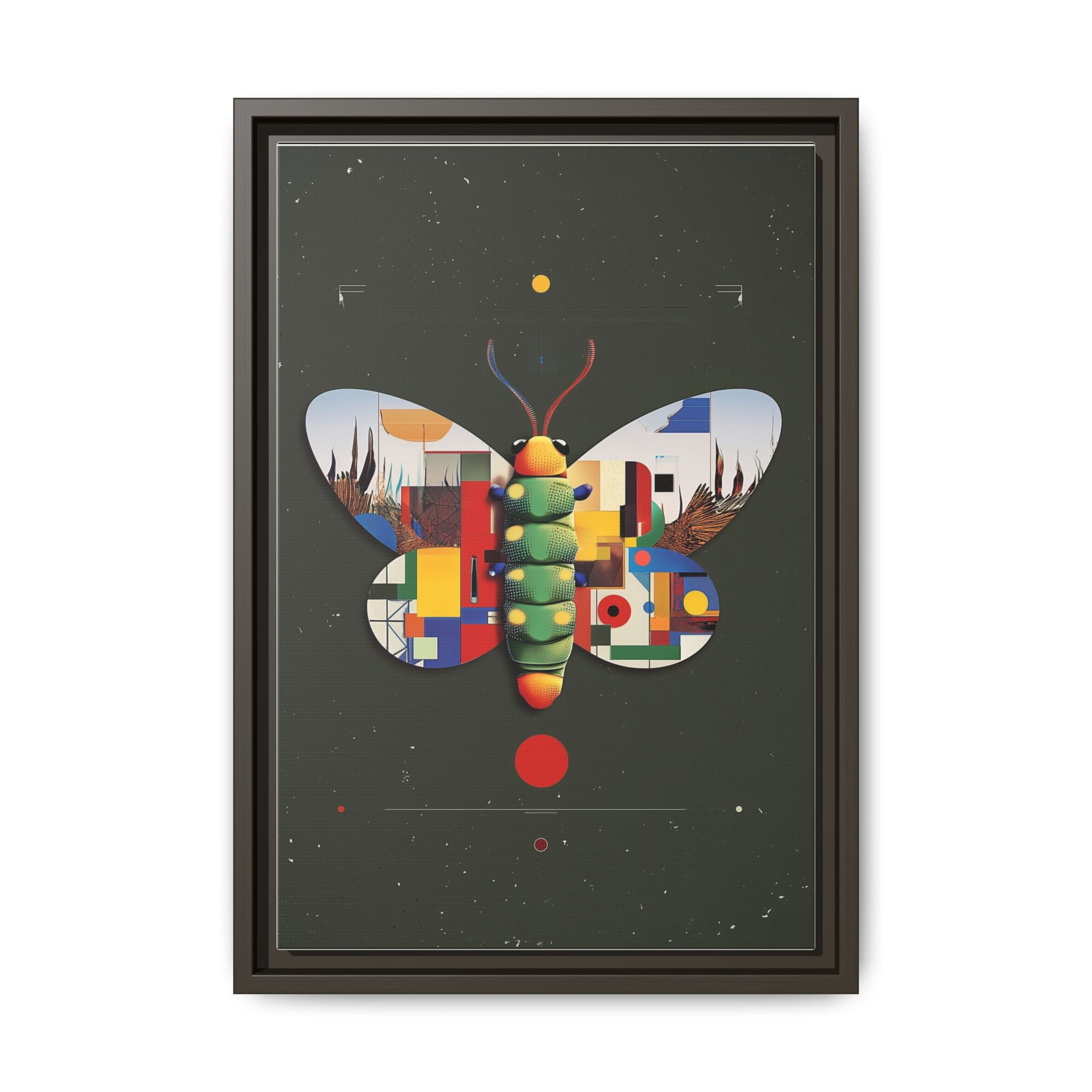 Geometric Butterfly Framed Print : Digital Cubist Interpretation, Modernist Entomological Design   |  Personalized & Custom Orders Available