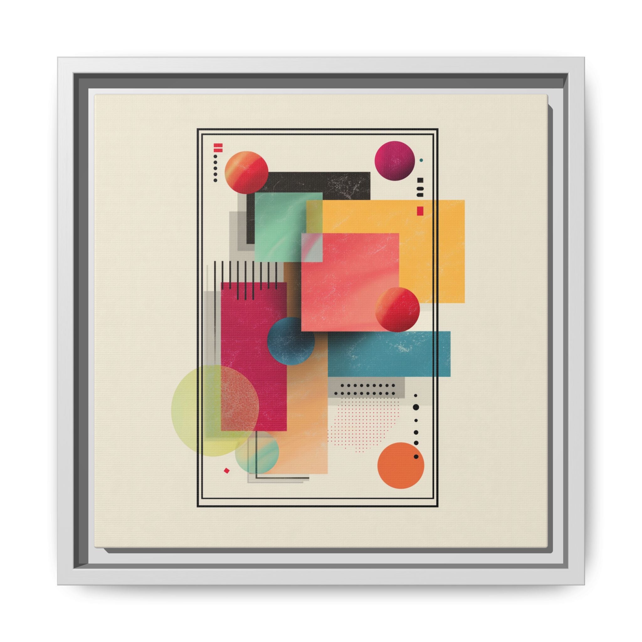 Geometric Harmony: Bauhaus Intersections, Digital Abstract Layers, Contemporary Color Palette   |   Custom Orders Accepted