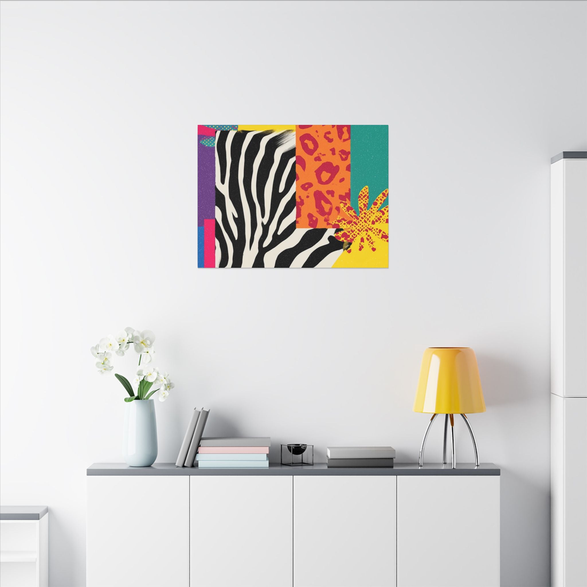 Copy of Pop Geometry: Zebra Leopard Fusion, Geometric Color Block, Modern Abstract Design   |   Custom Orders Accepted