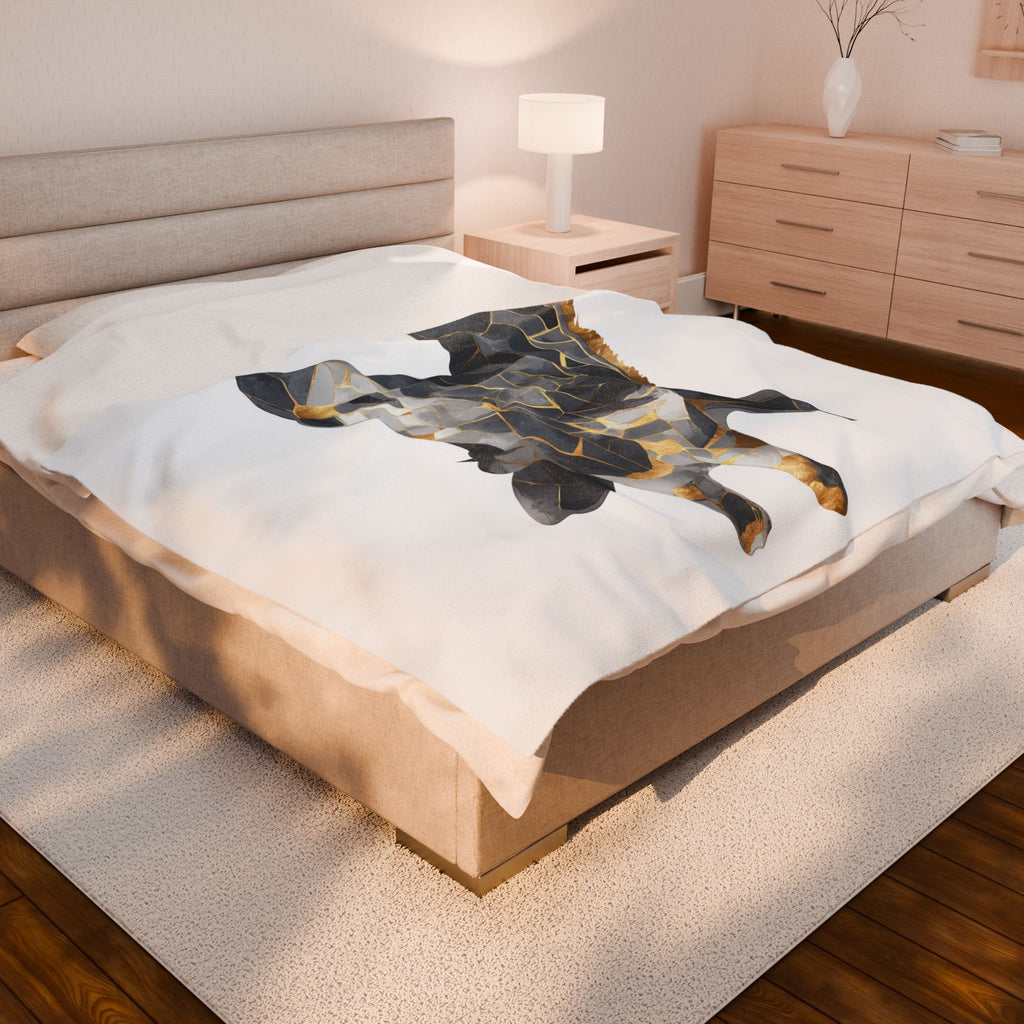 Geometric Giraffe Doona Cover: Modern Mosaic, Angular Metallic Design, Contemporary Animal Art   |  Personalized & Custom Orders Available