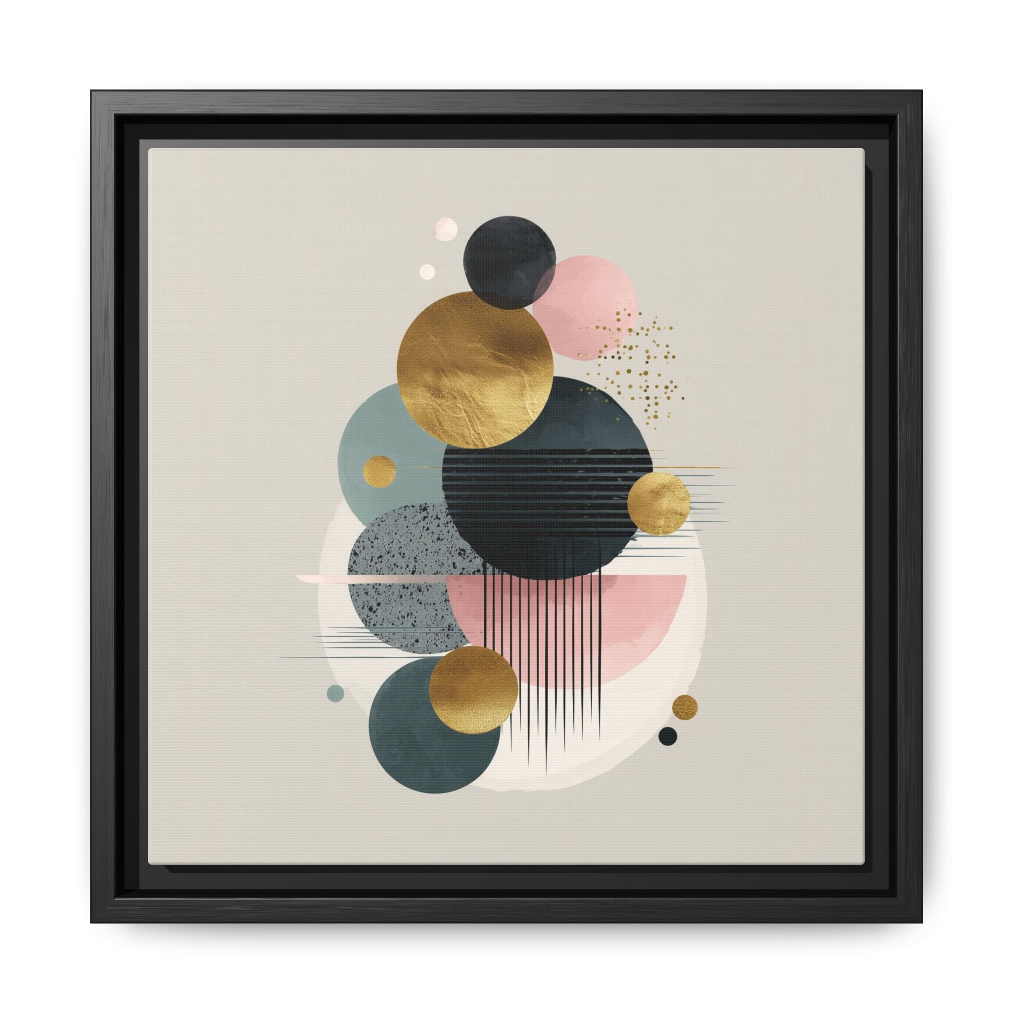 Geometric Harmony: Intersecting Circles, Mid-Century Modern Design, Abstract Metallic Composition   |   Custom Orders Accepted
