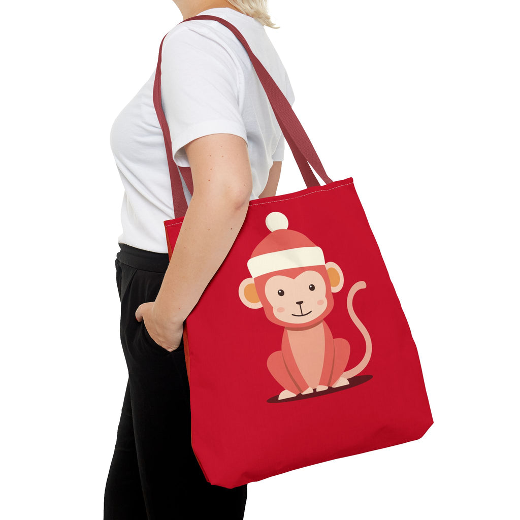 Cute Monkey Tote Bag for Kids, Christmas Gift, Reusable Shopping Bag, Fun Animal Design, Cute Holiday Accessory