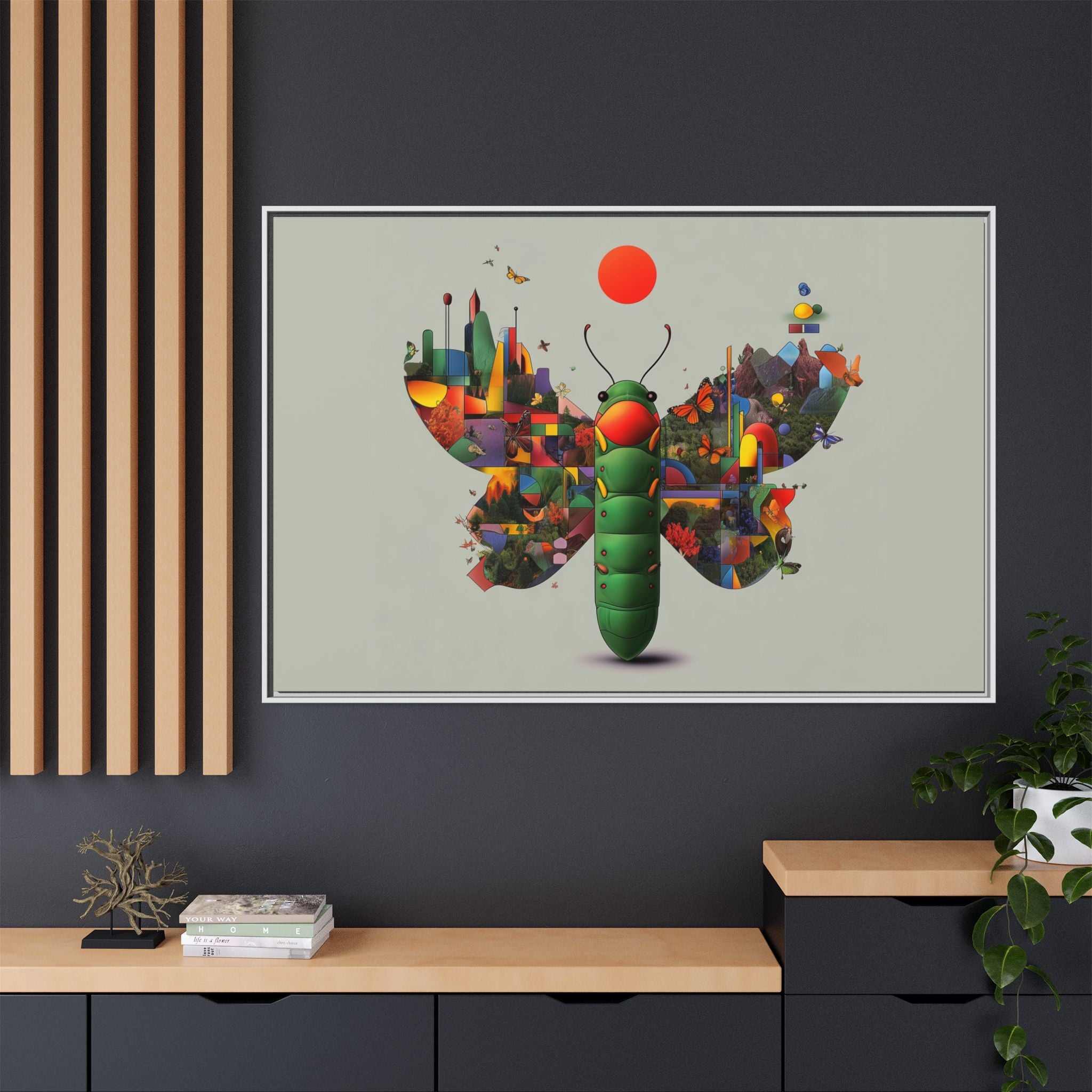 Metamorphosis of Geometry: Digital Nature Mosaic, Surreal Butterfly Landscape   |    Custom Orders Available