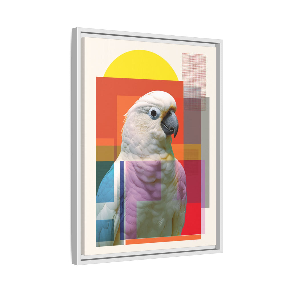 Cockatoo Chromatics Framed Print: Geometric Wildlife Portrait, Contemporary Art Print   |  Personalized & Custom Orders Available