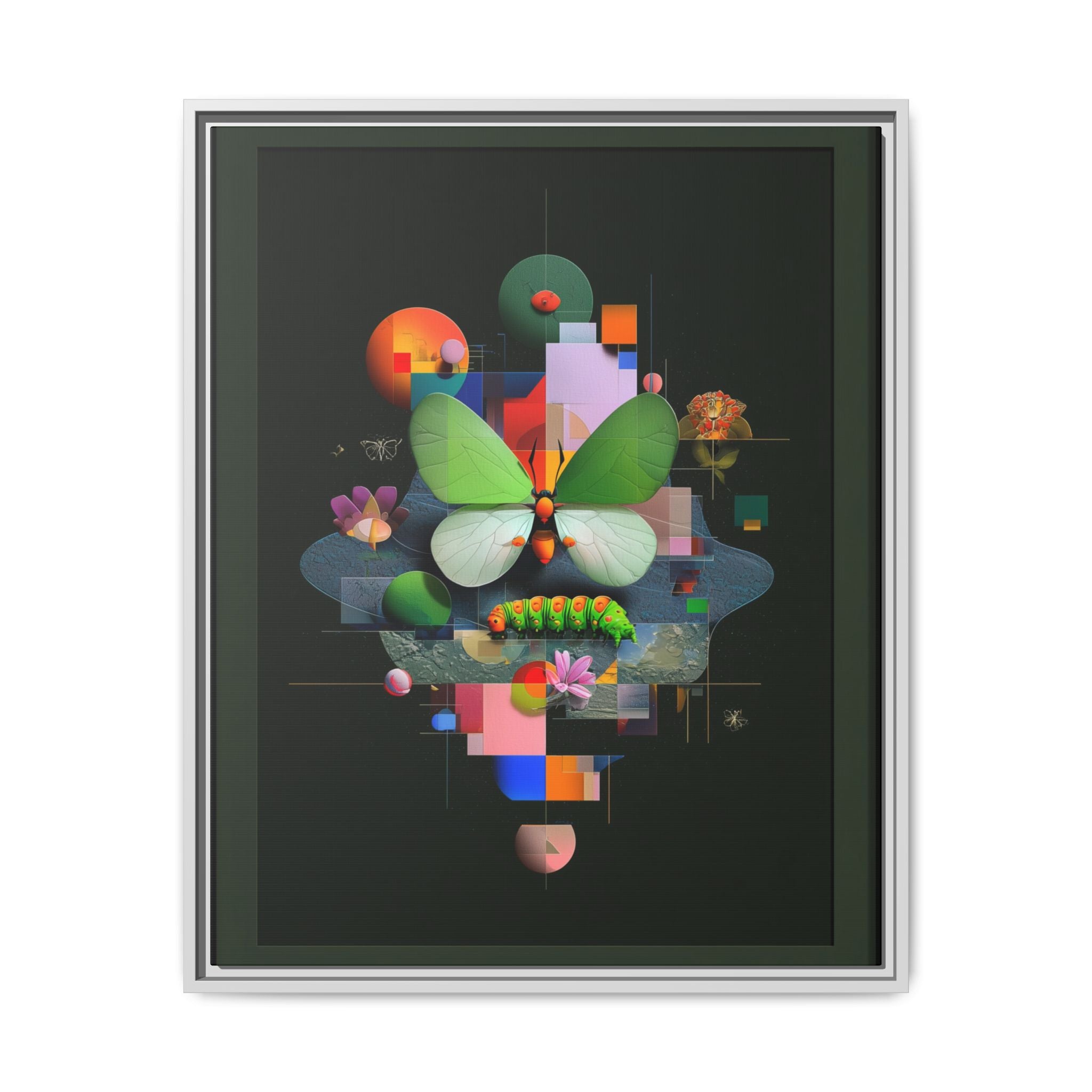 Metamorphosis Geometry Framed Print : Digital Nature Synthesis, Butterfly Abstraction   |  Personalized & Custom Orders Available