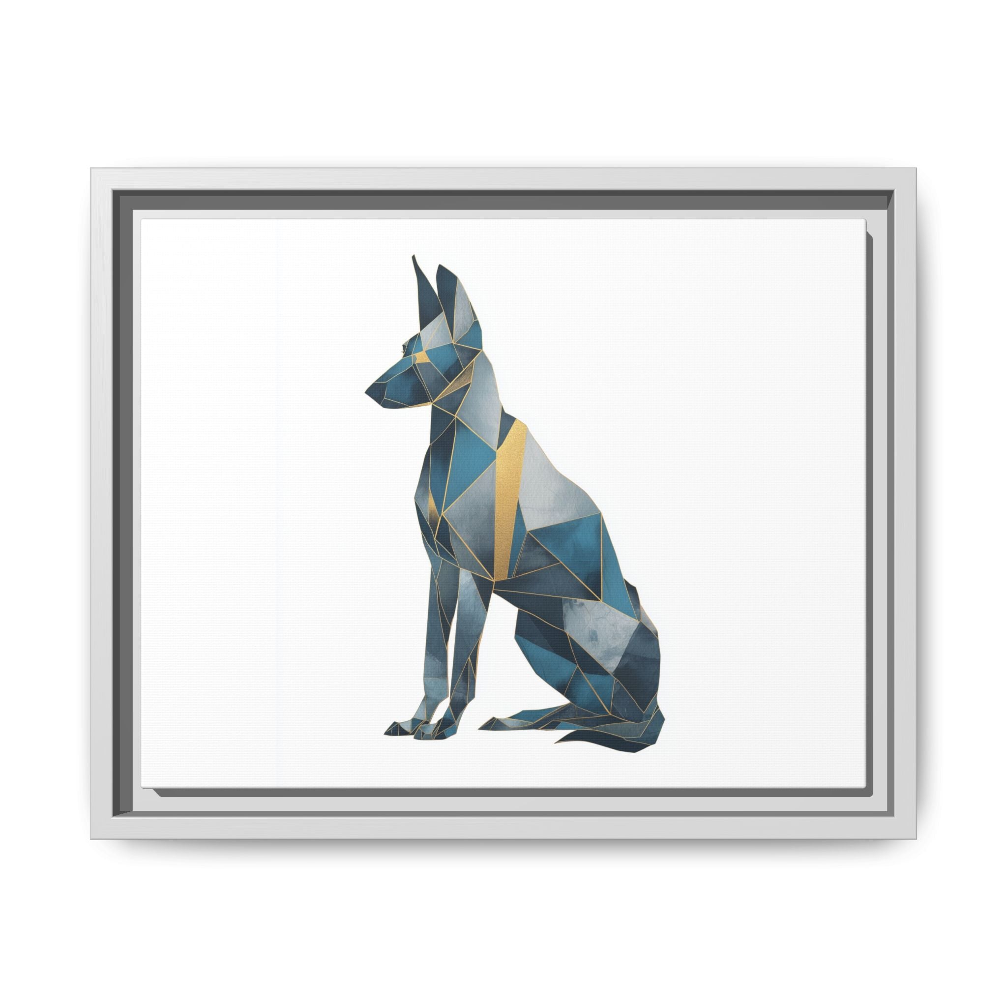 Geometric Canine Mosaic: Fractured Blue Shepherd, Modern Polygonal Art   |  Personalized & Custom Orders Available