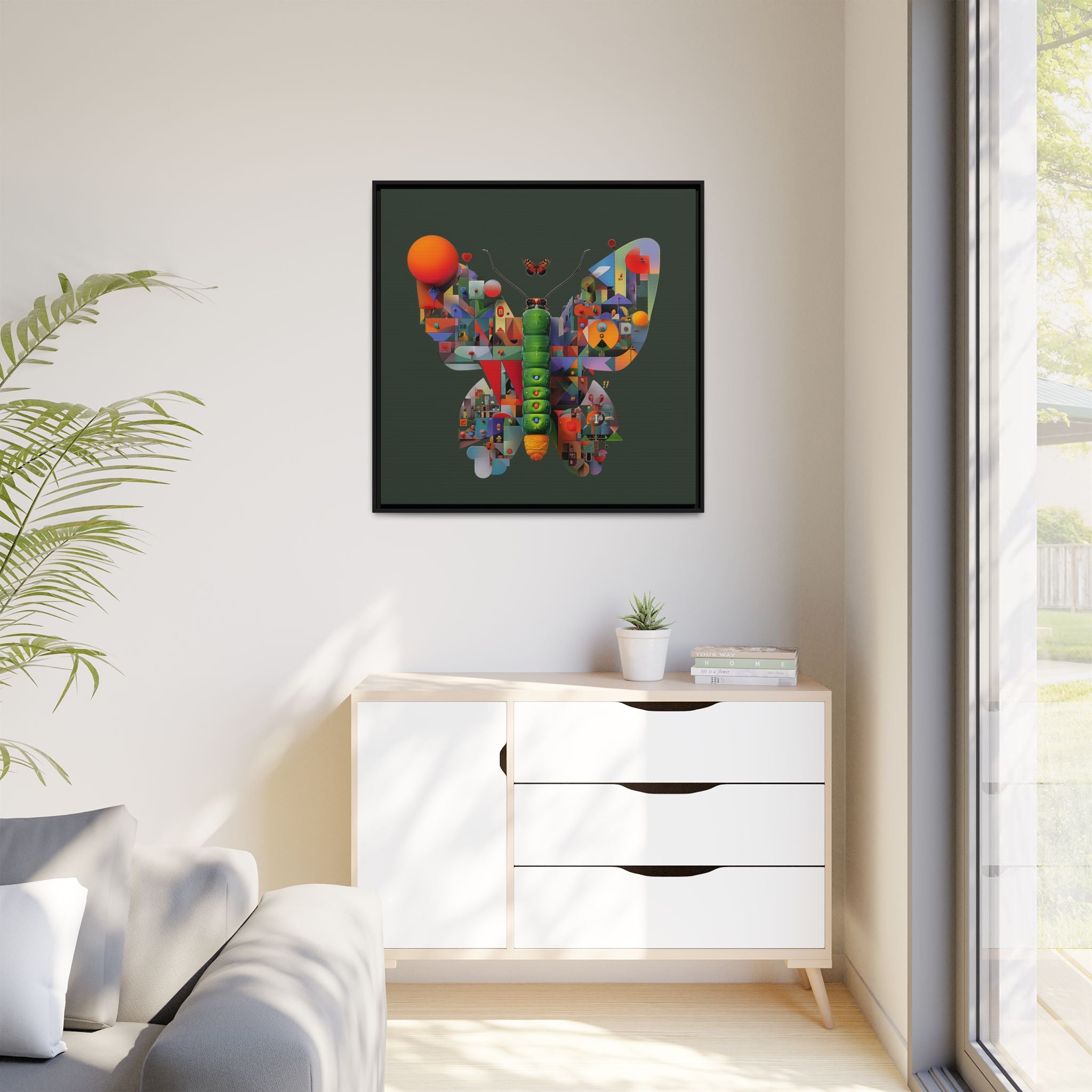 Furnie: Geometric Butterfly Mosaic, Digital Art Landscape   |    Custom Orders Available