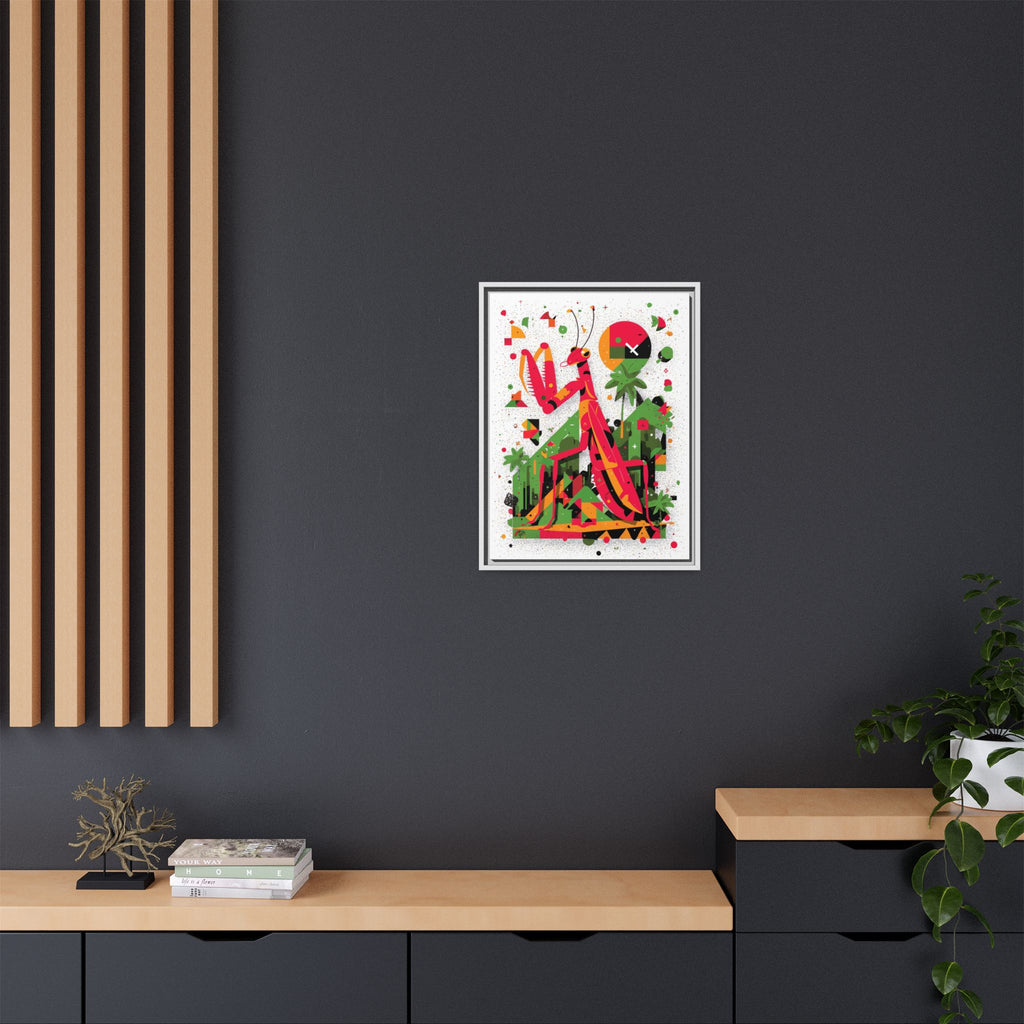 Praying Mantis Framed Print Geometric : Abstract Modernist Insect Art, Graphic Design Composition   |   Custom Orders Available