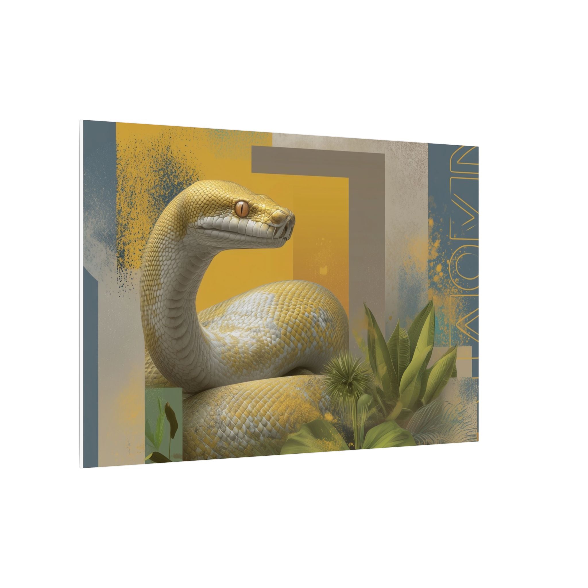 Serpentine Geometry: Tropical Digital Illustration, Modern Nature Composition   |    Custom Orders Available