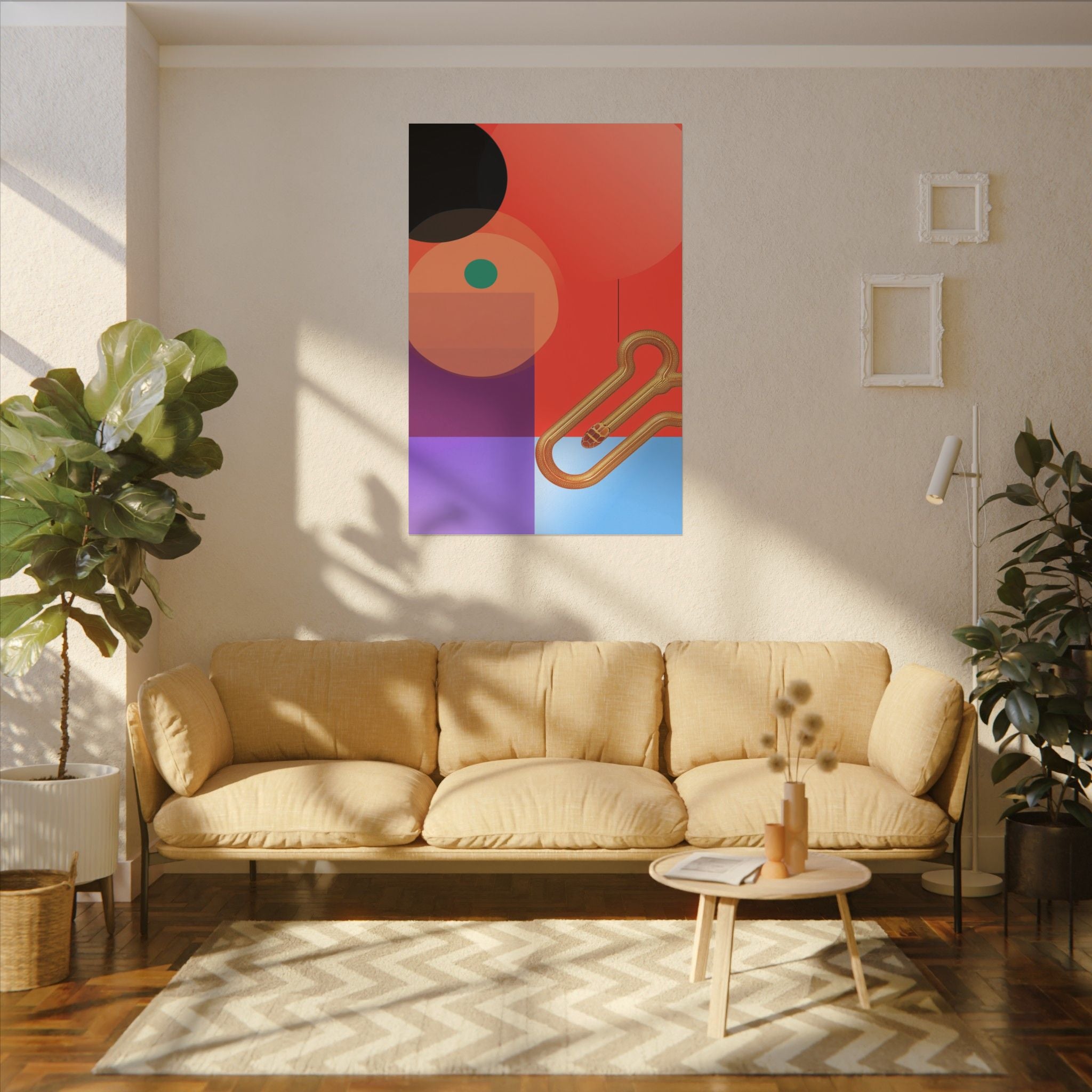 Serpentine Geometry: Abstract Color Fusion, Dimensional Graphic Design, Vibrant Compositional Art   |   Custom Orders Accepted