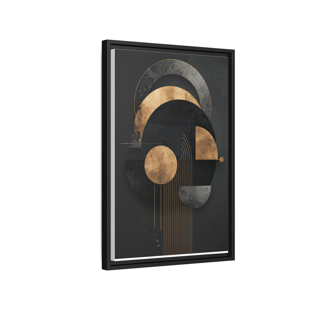 Geometric Resonance: Abstract Gold and Black Design, Minimalist Architectural Art, Modern Metallic Composition   |   Custom Orders Accepted