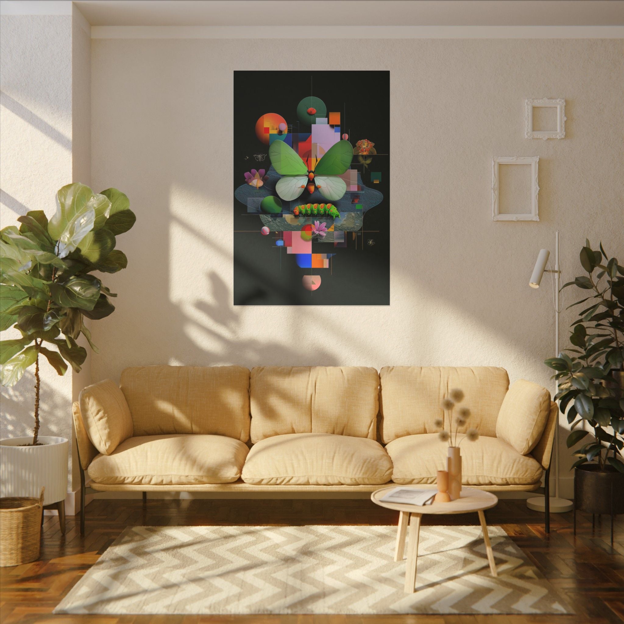 Metamorphosis of Geometry: Abstract Digital Butterfly Composition, Geometric Nature Art   |    Custom Orders Available