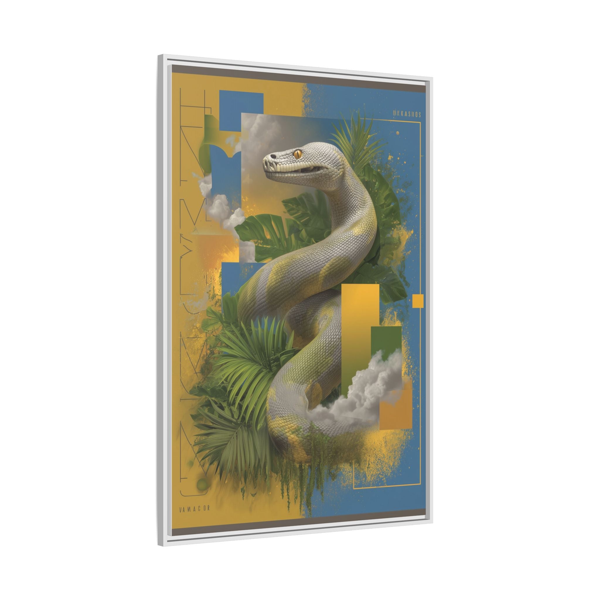 Serpent's Geometry: Tropical Jungle Fusion, Digital Surrealist Composition   |  Personalized & Custom Orders Available