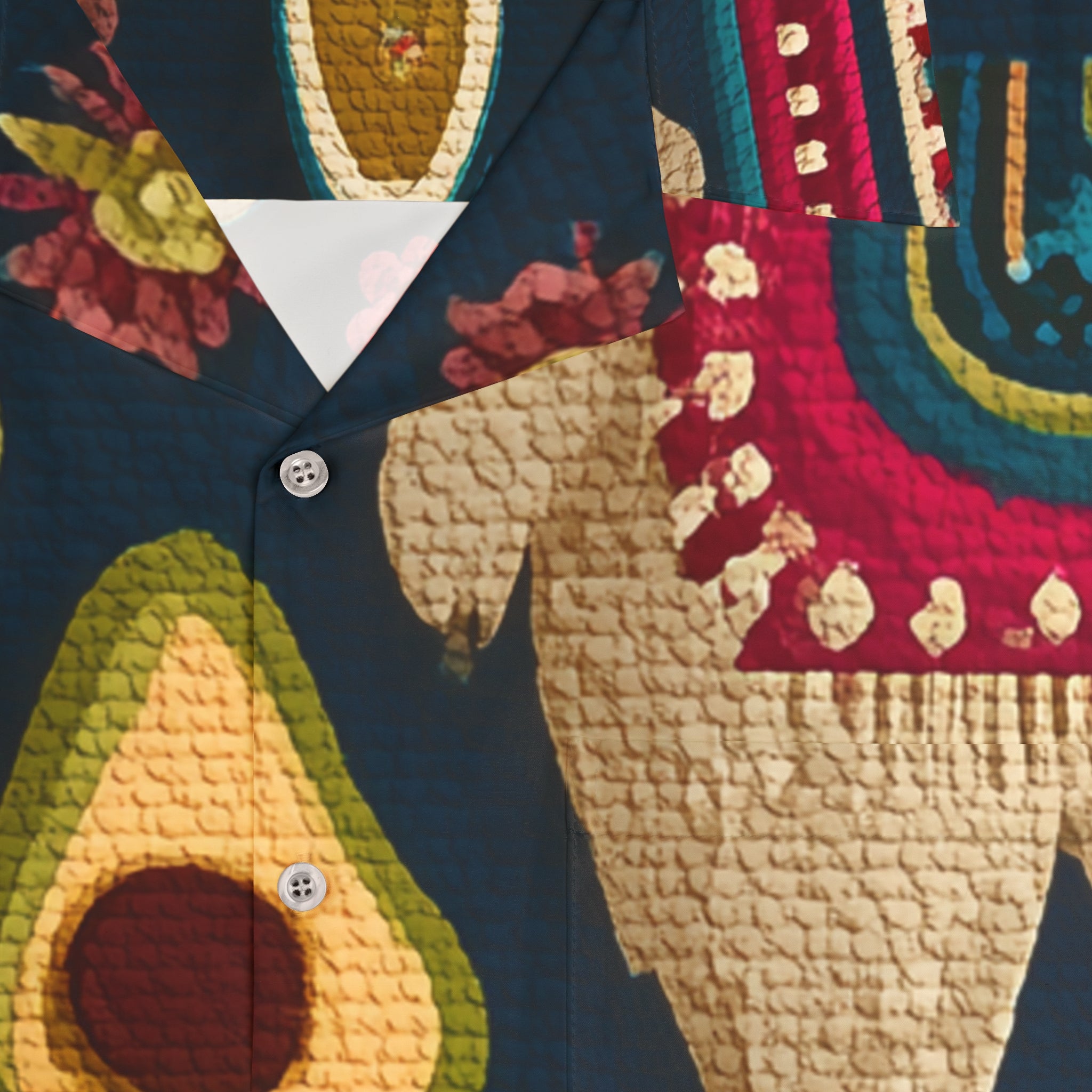 Llama Peruvian Fiesta Hawaiian Shirt - Tropical Avocado & Cactus AOP